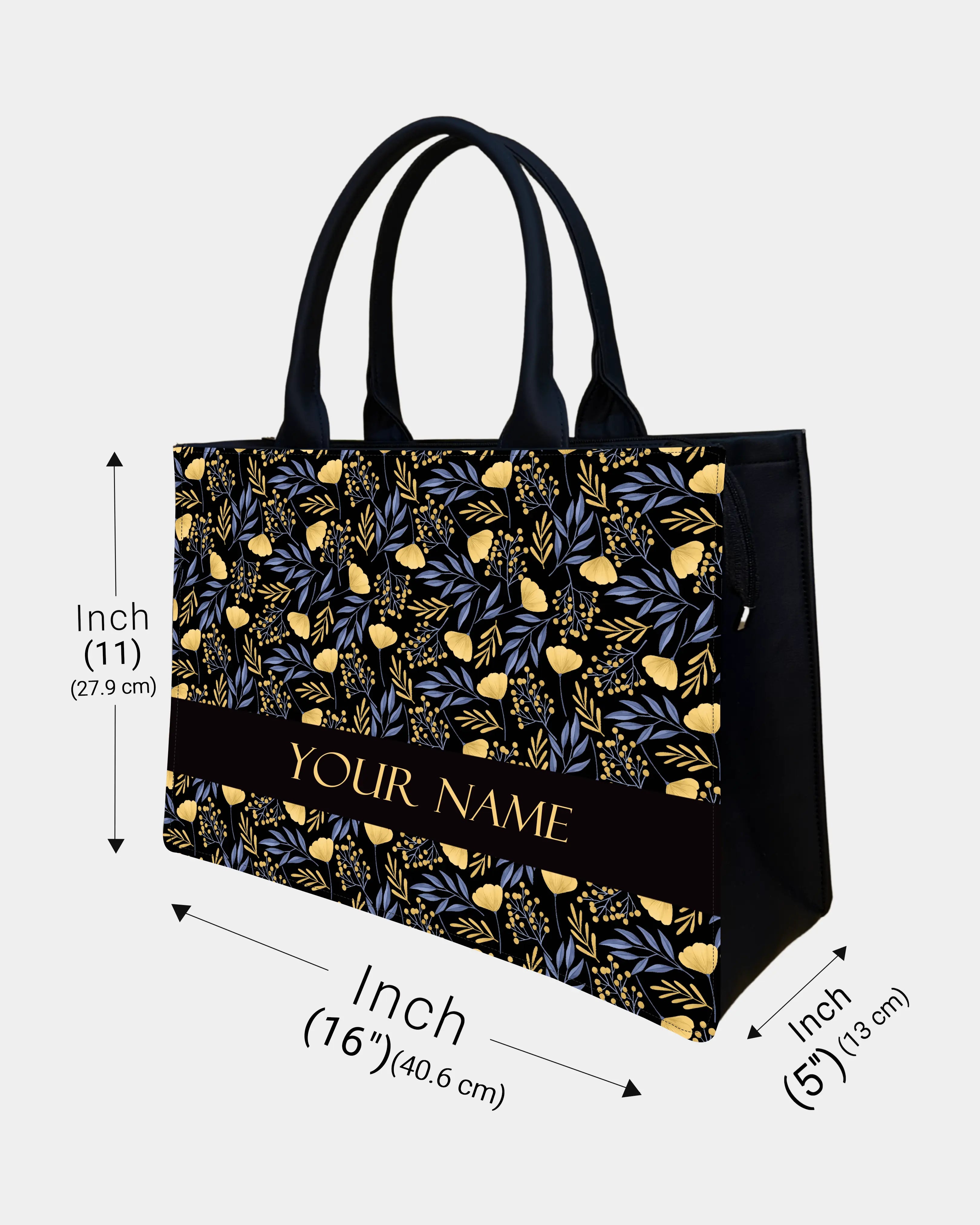 Golden Bloom Voguish Customized Tote Bag