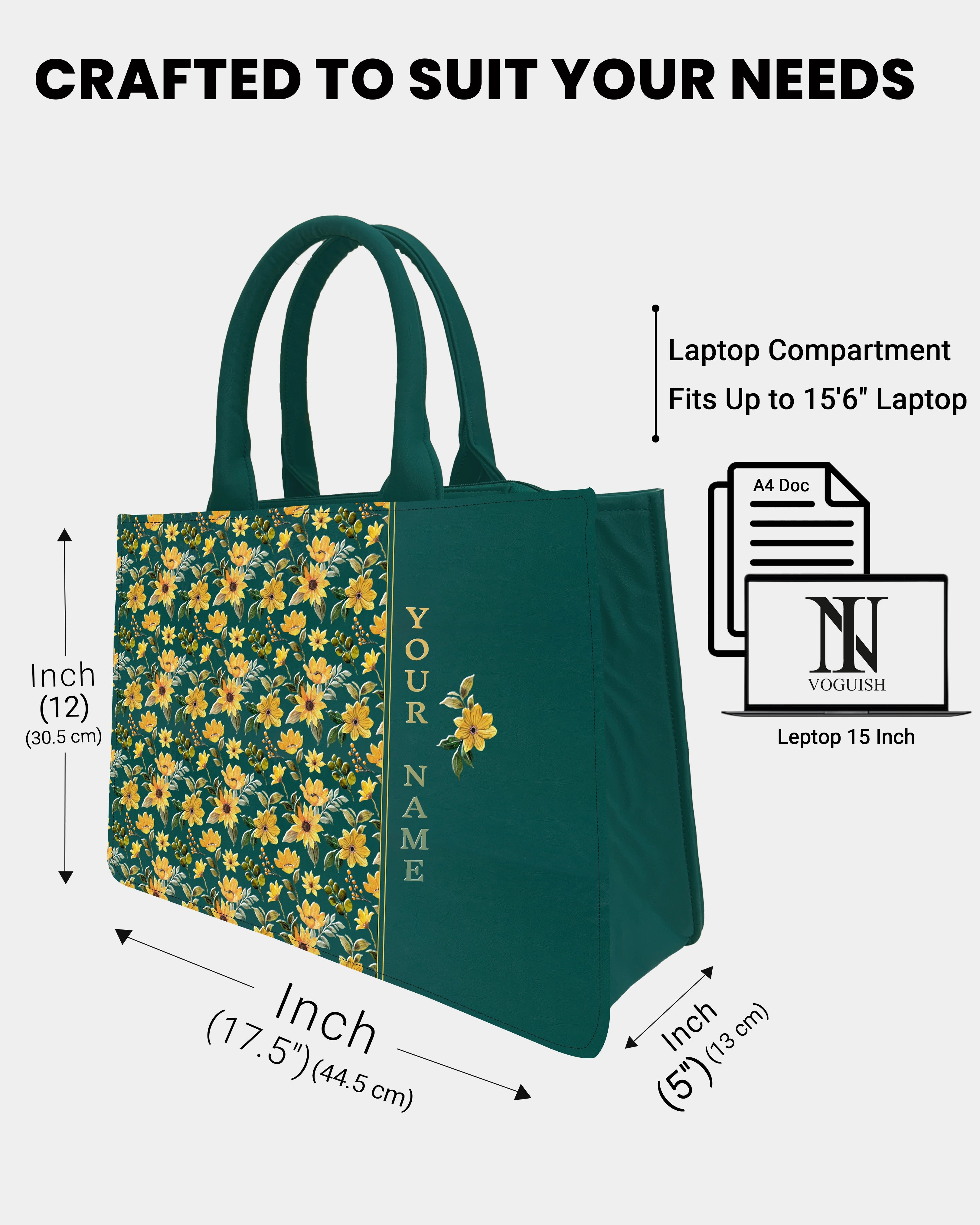 Marigold Sunburst Designer Embossed Customized Bag