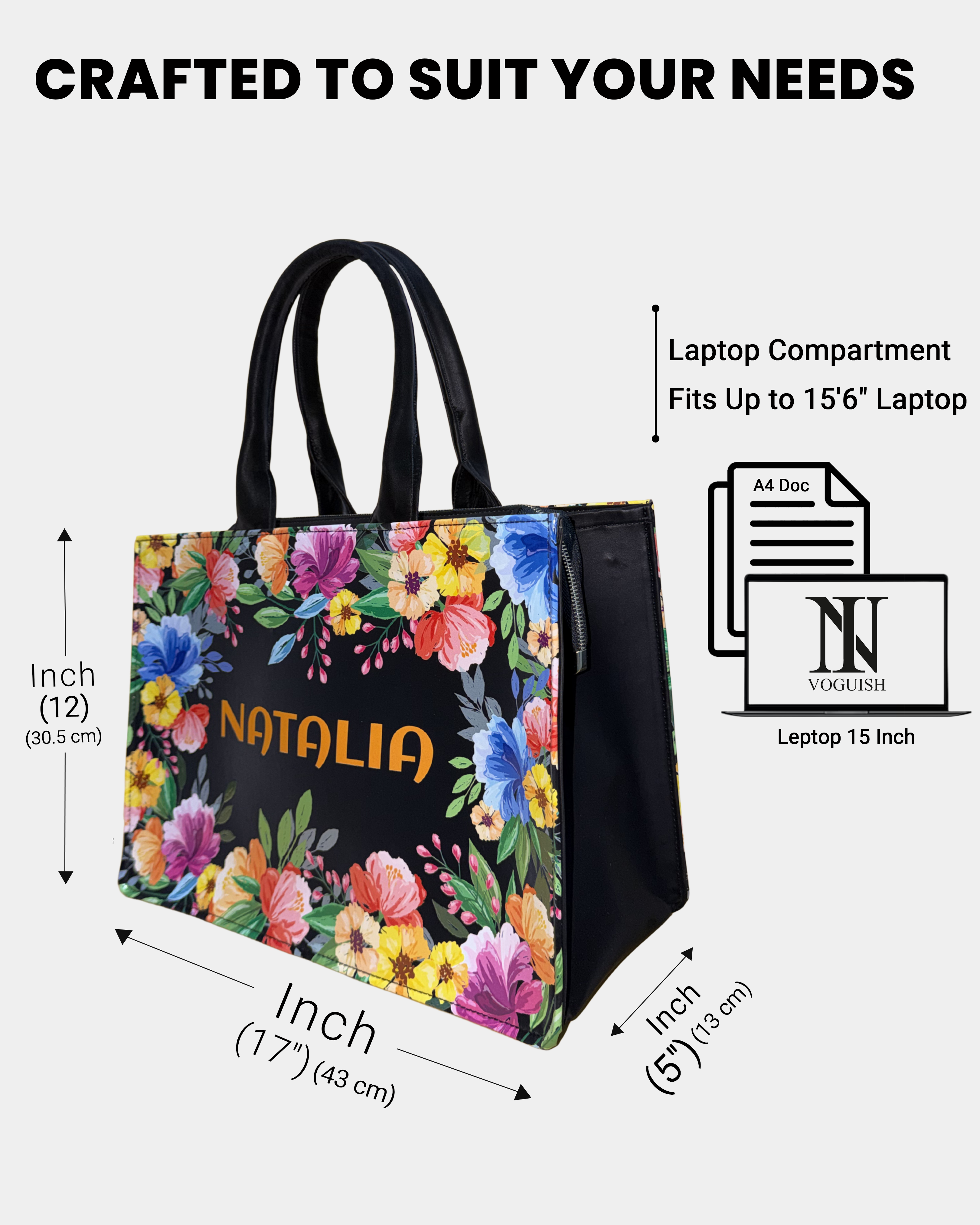 Floral Luxe Customized Tote Bag