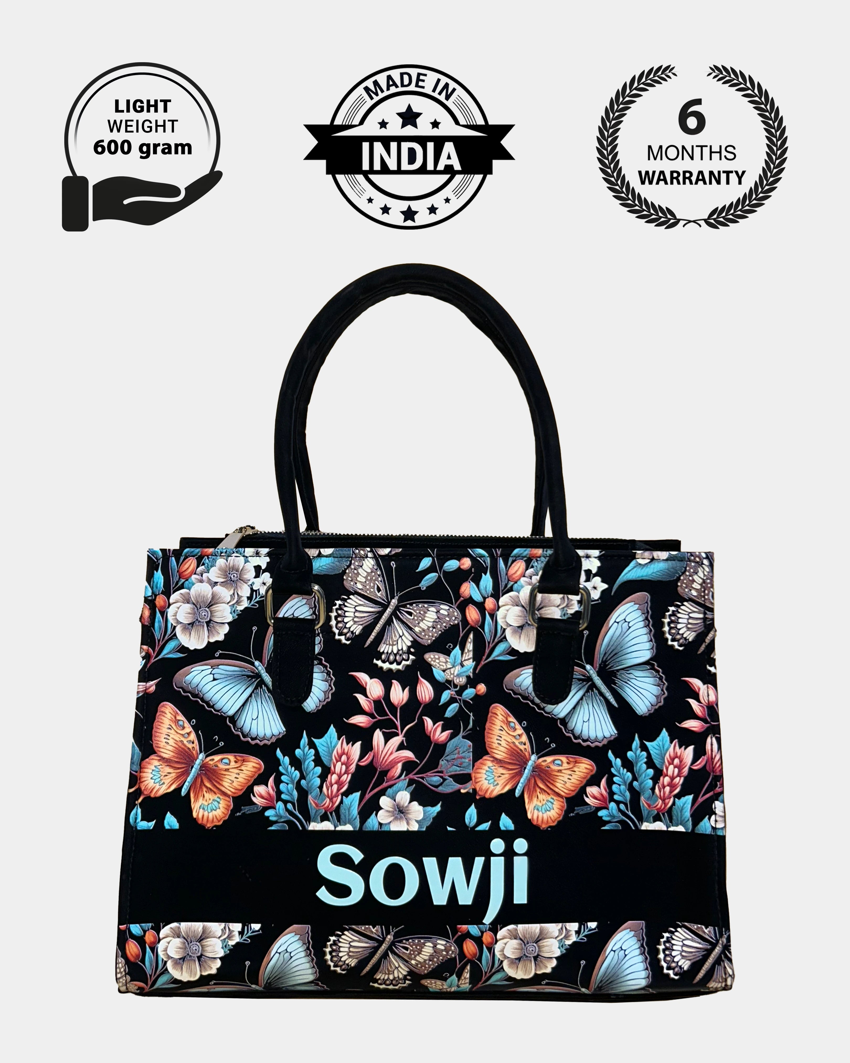 Beautiful Boho Butterflies With Flowers Designer Sling Tote