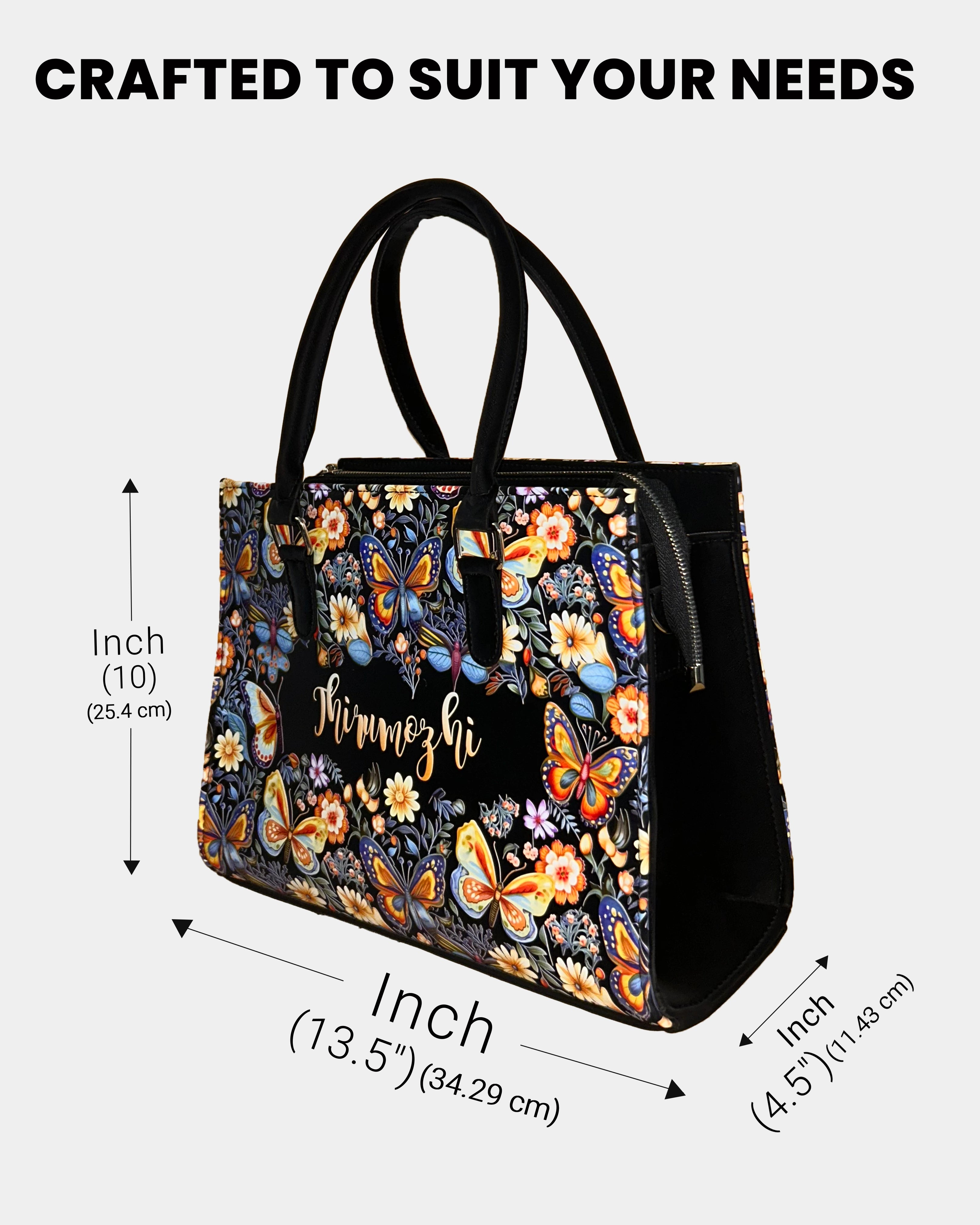 Blossom Colorful Butterflies Designer Sling Tote