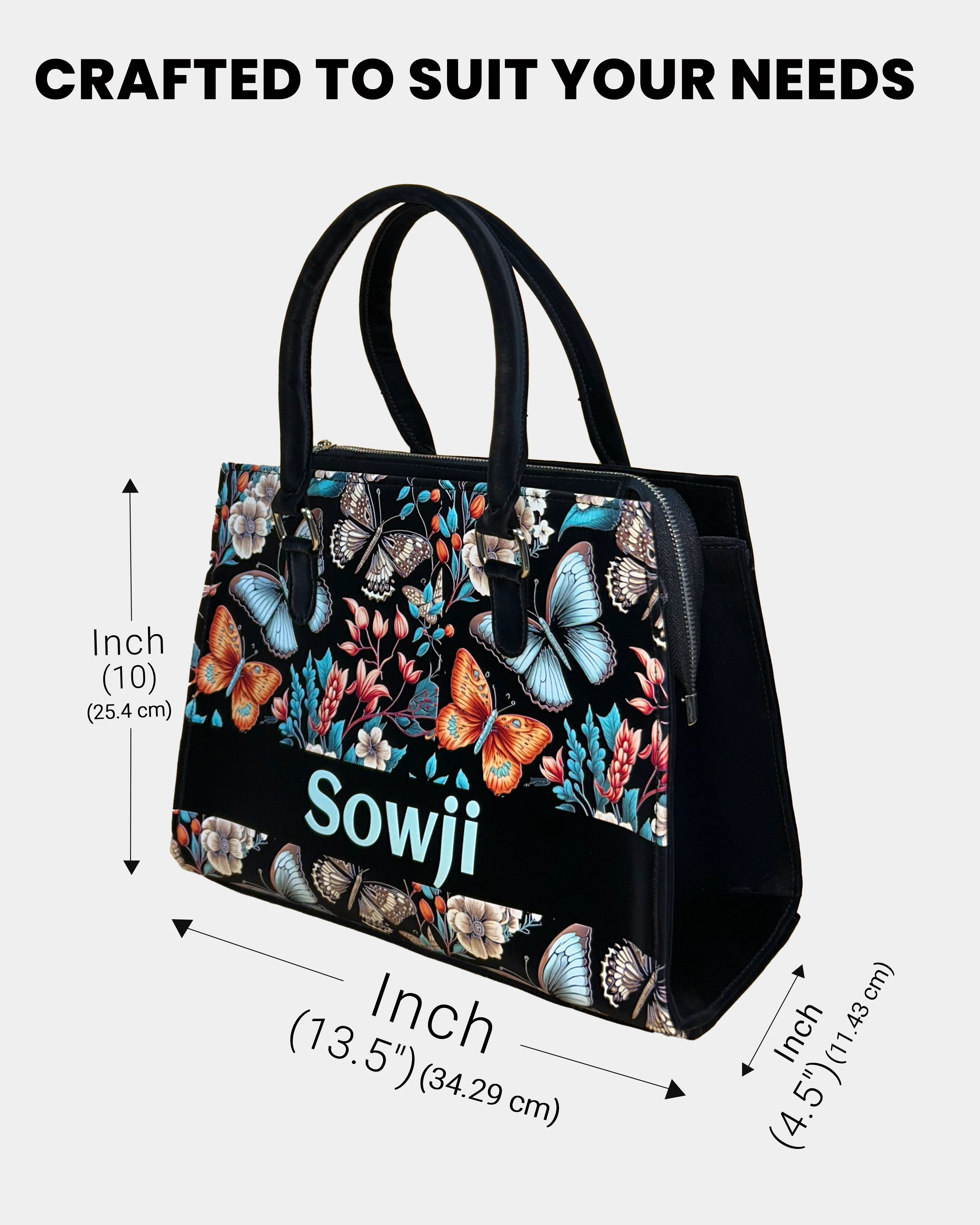 Beautiful Boho Butterflies With Flowers Designer Sling Tote