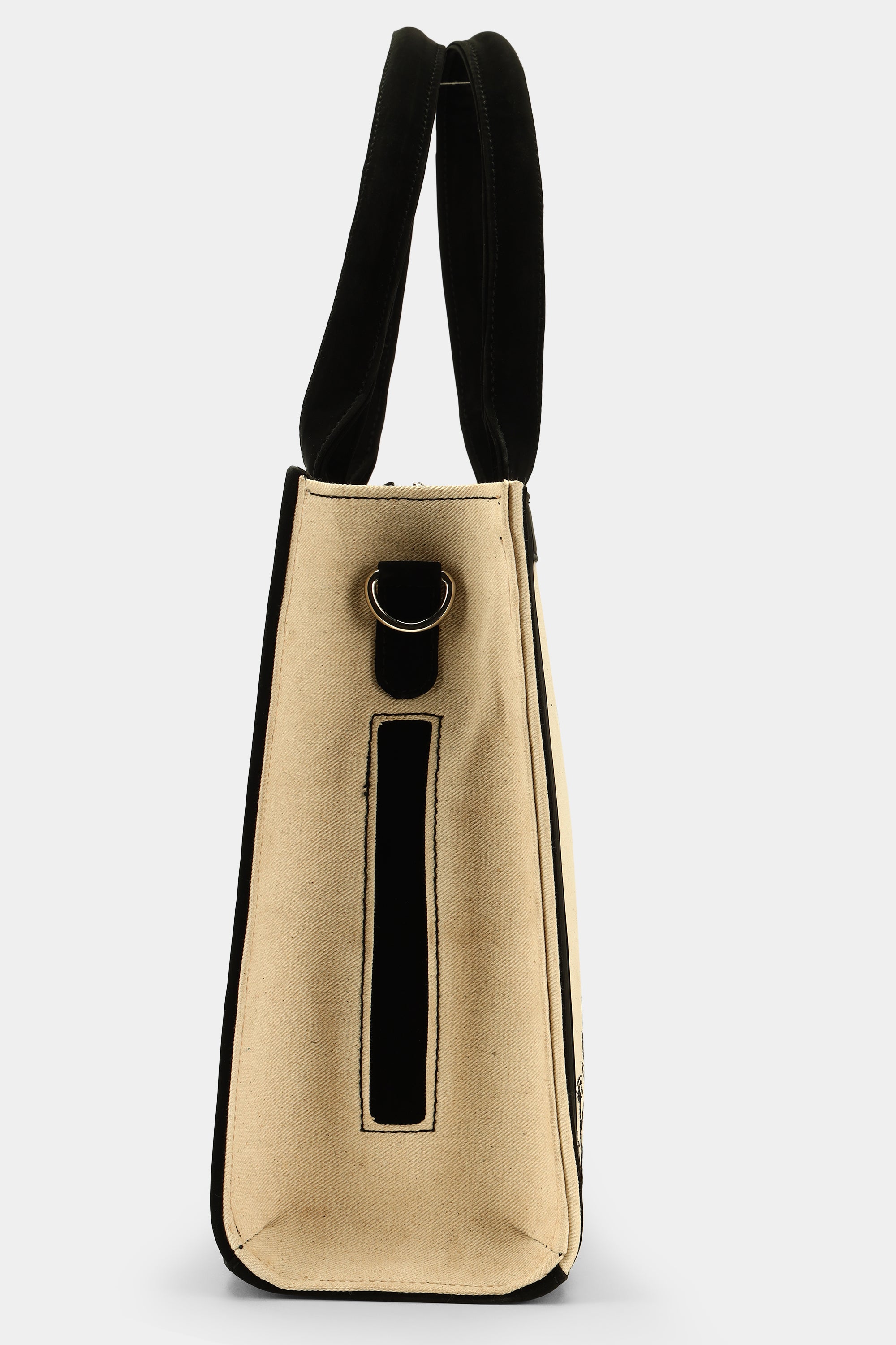 Customized Canvas Denim Embroidered Floral art Designer Tote Bag