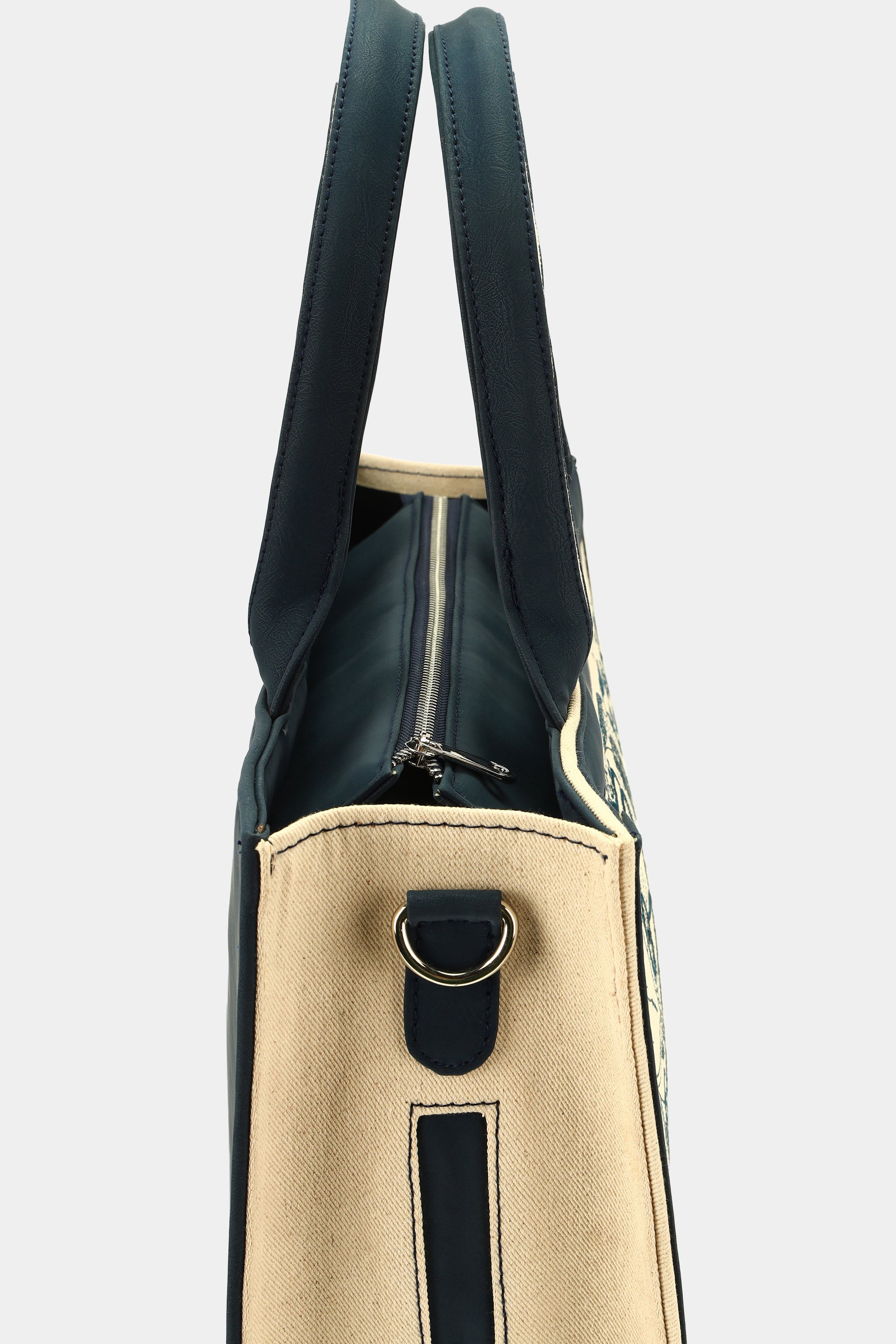 Customized Canvas Denim Embroidered doodle and Zentangle art Designer Tote Bag