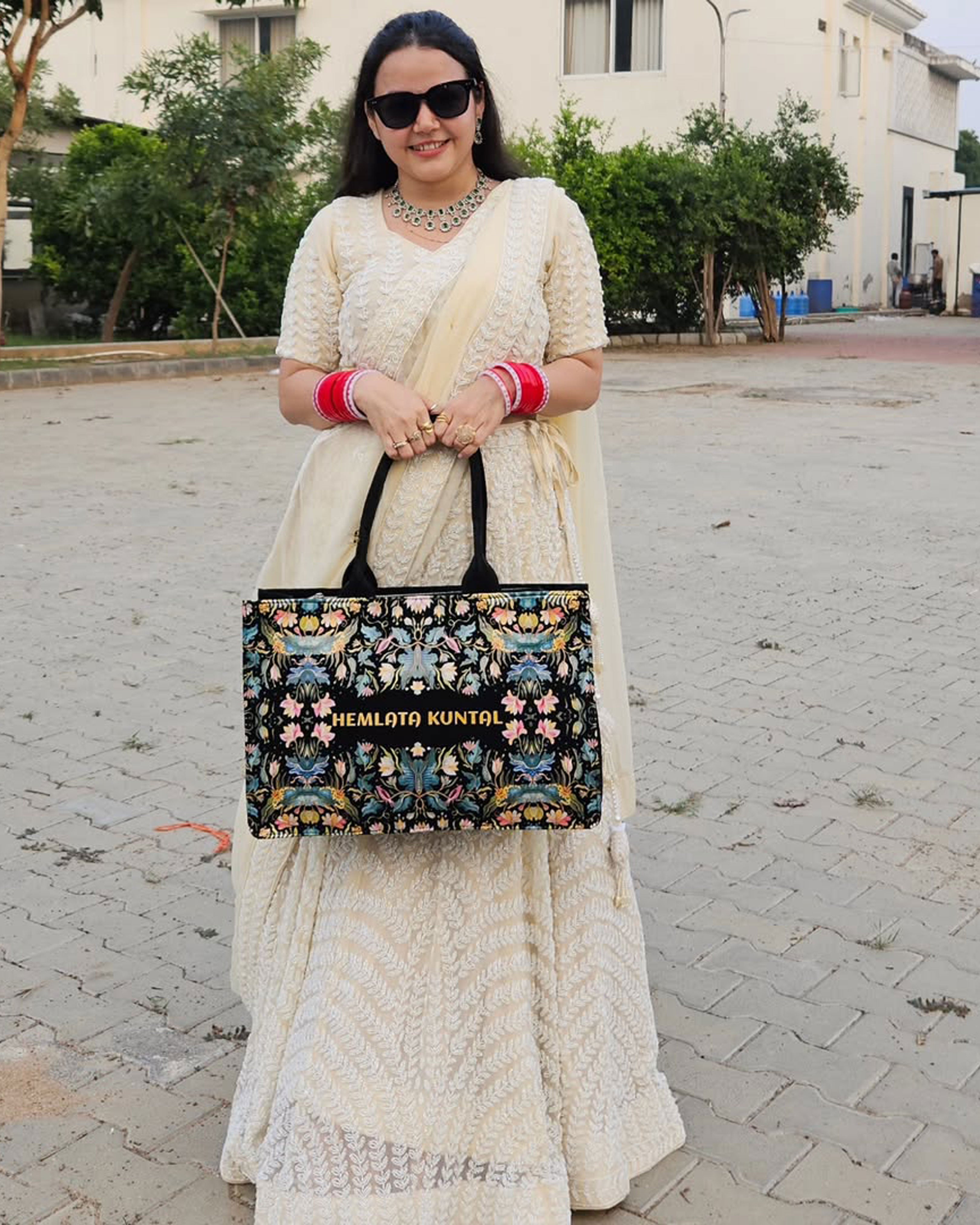 African Jungle Up Embossed Leather Personalized Tote Bag