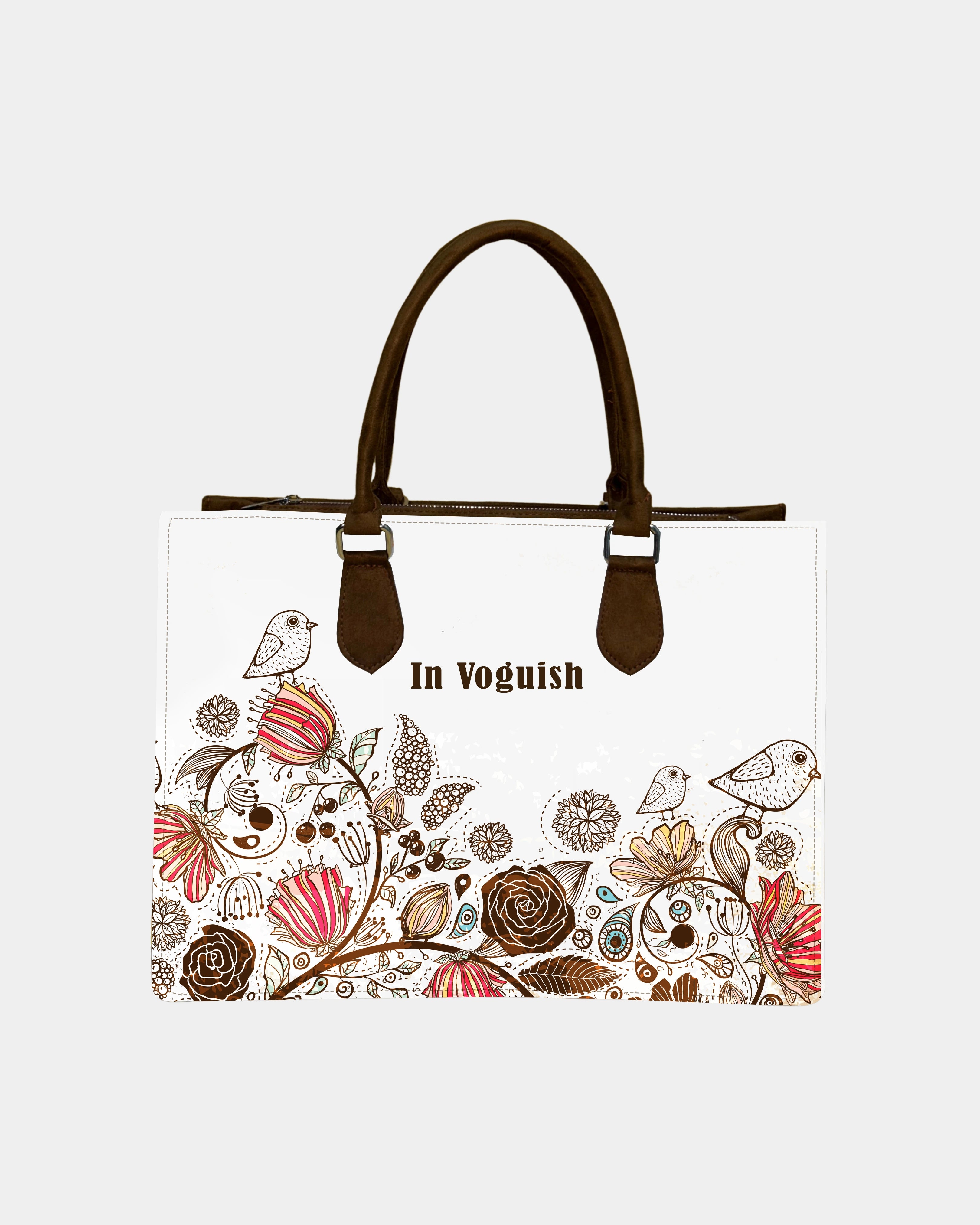 Enchanted Birds & Bloom Personalized Canvas Tote Bag