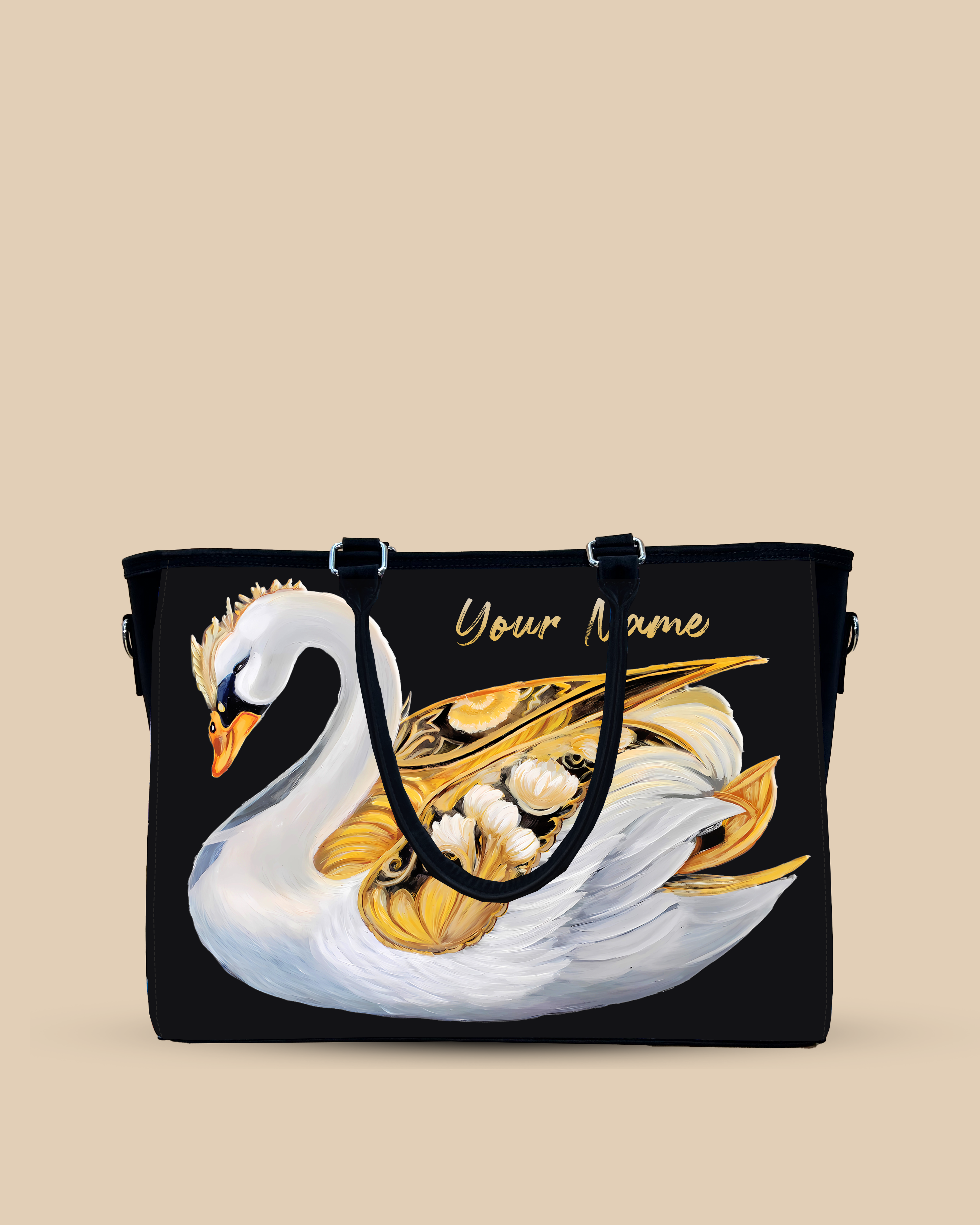 Swans Birds Pattern Oversized Tote
