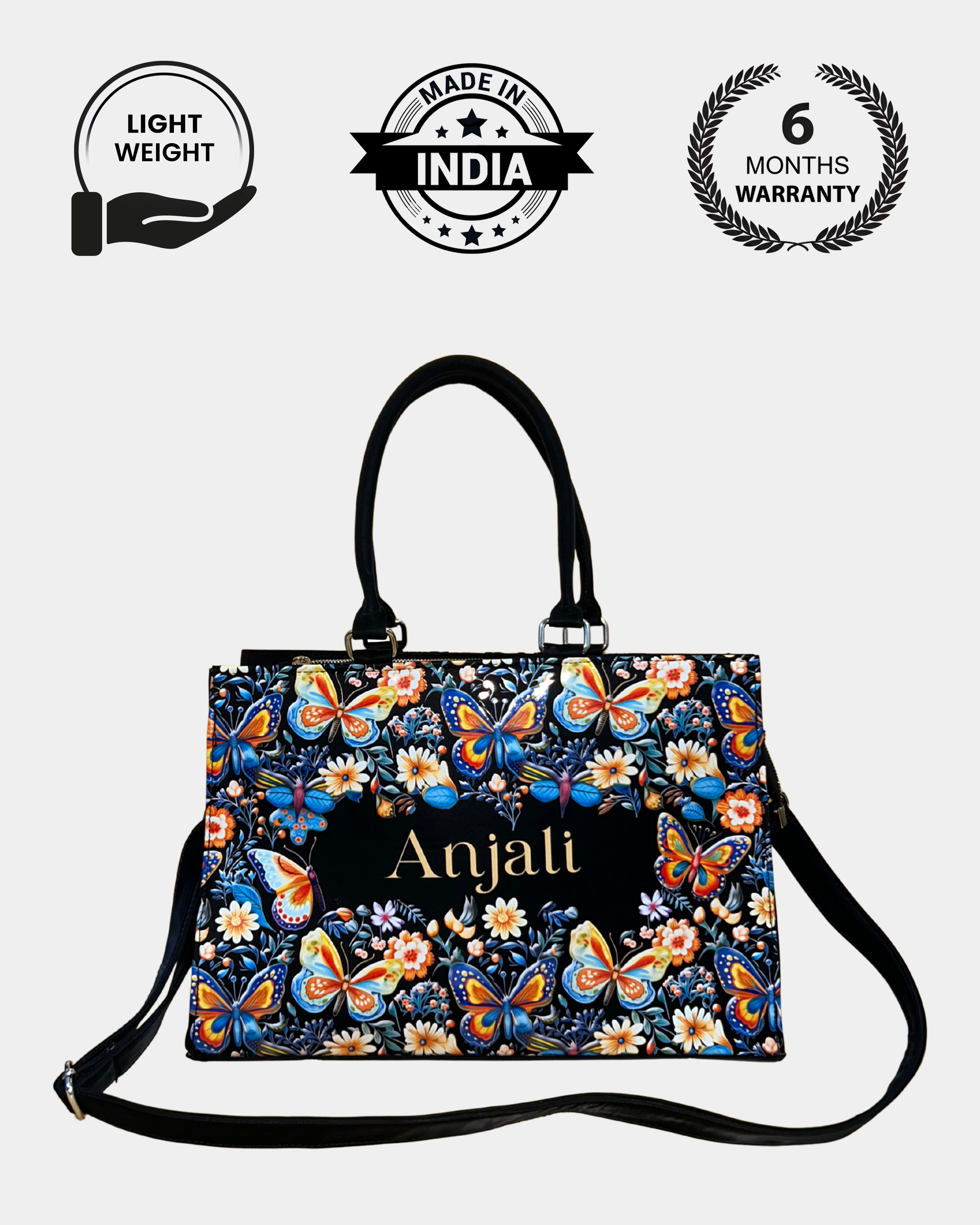Blossom Butterflies Colorful Voguish Customized Tote Bag