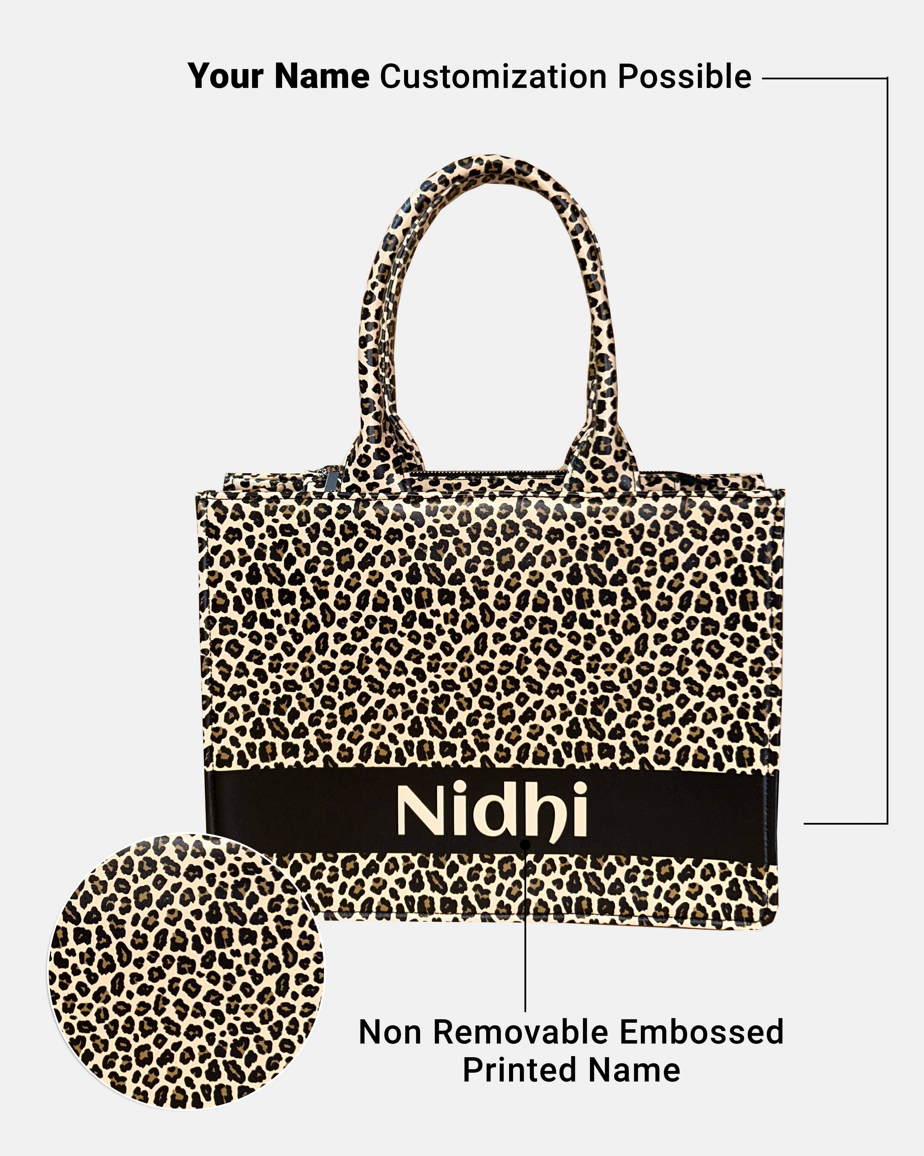 Customized Tote Bag Designed with Leopard Screen Pattern