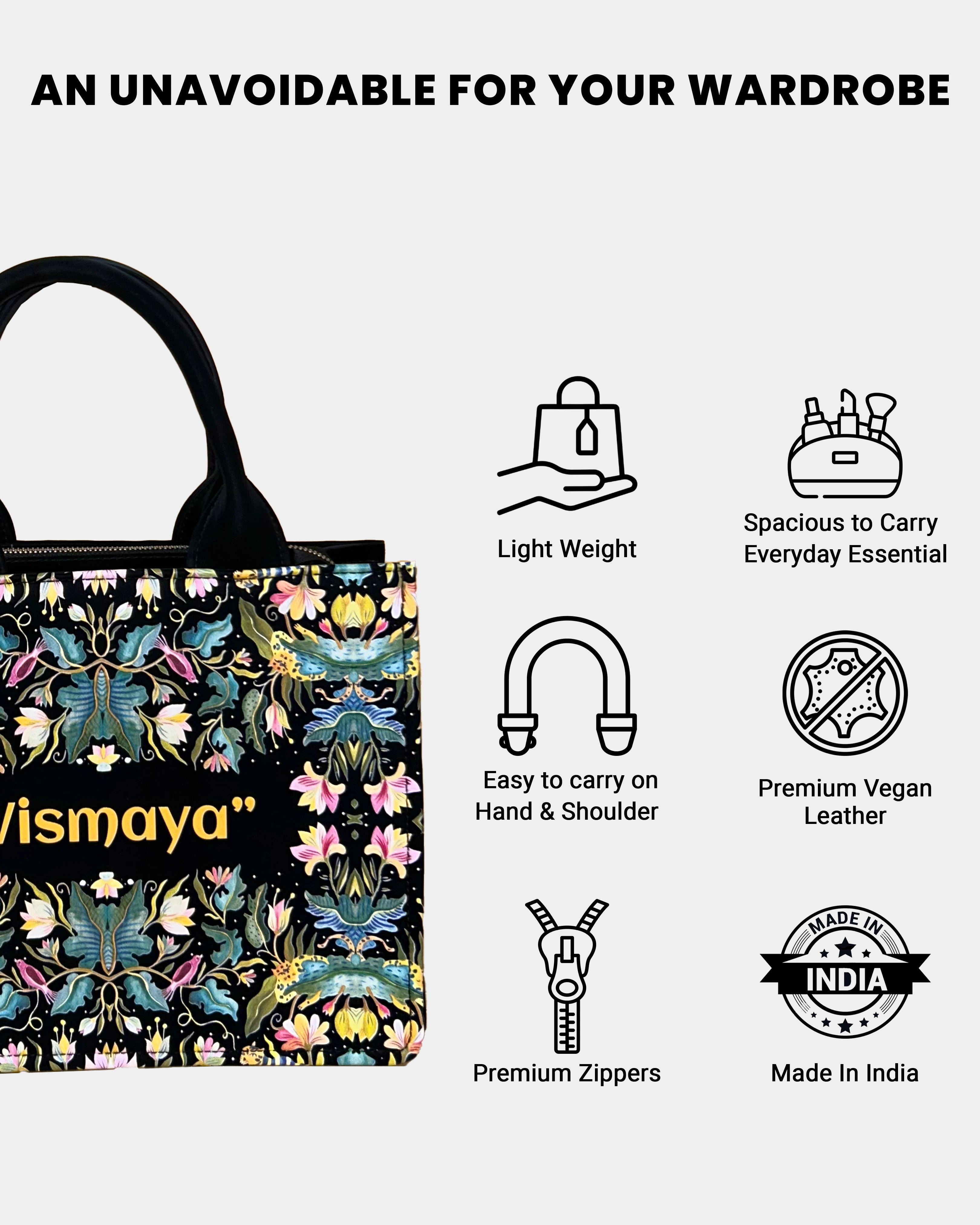 African Jungle Up Embossed Leather Personalized small Tote Bag