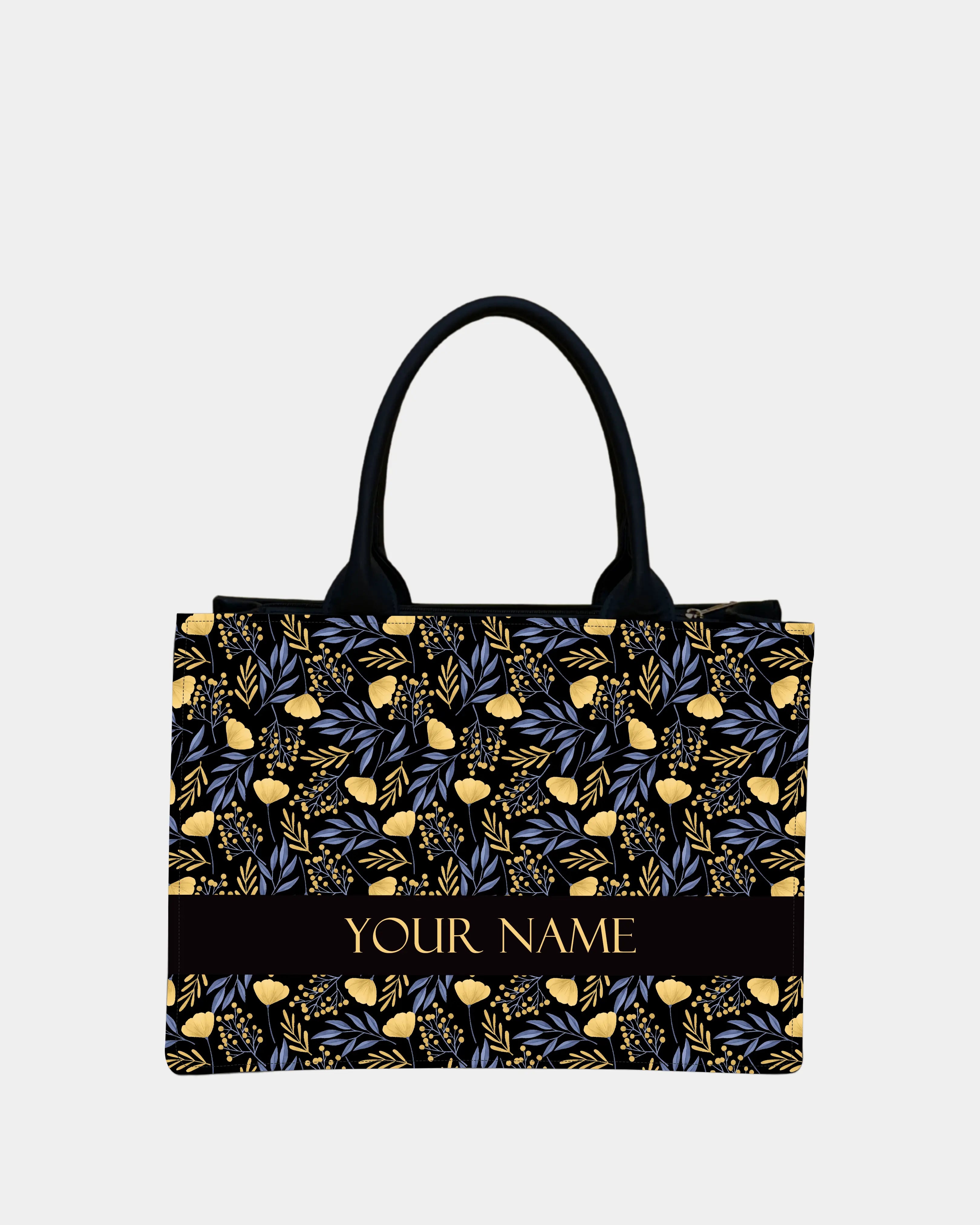 Golden Bloom Voguish Customized Tote Bag
