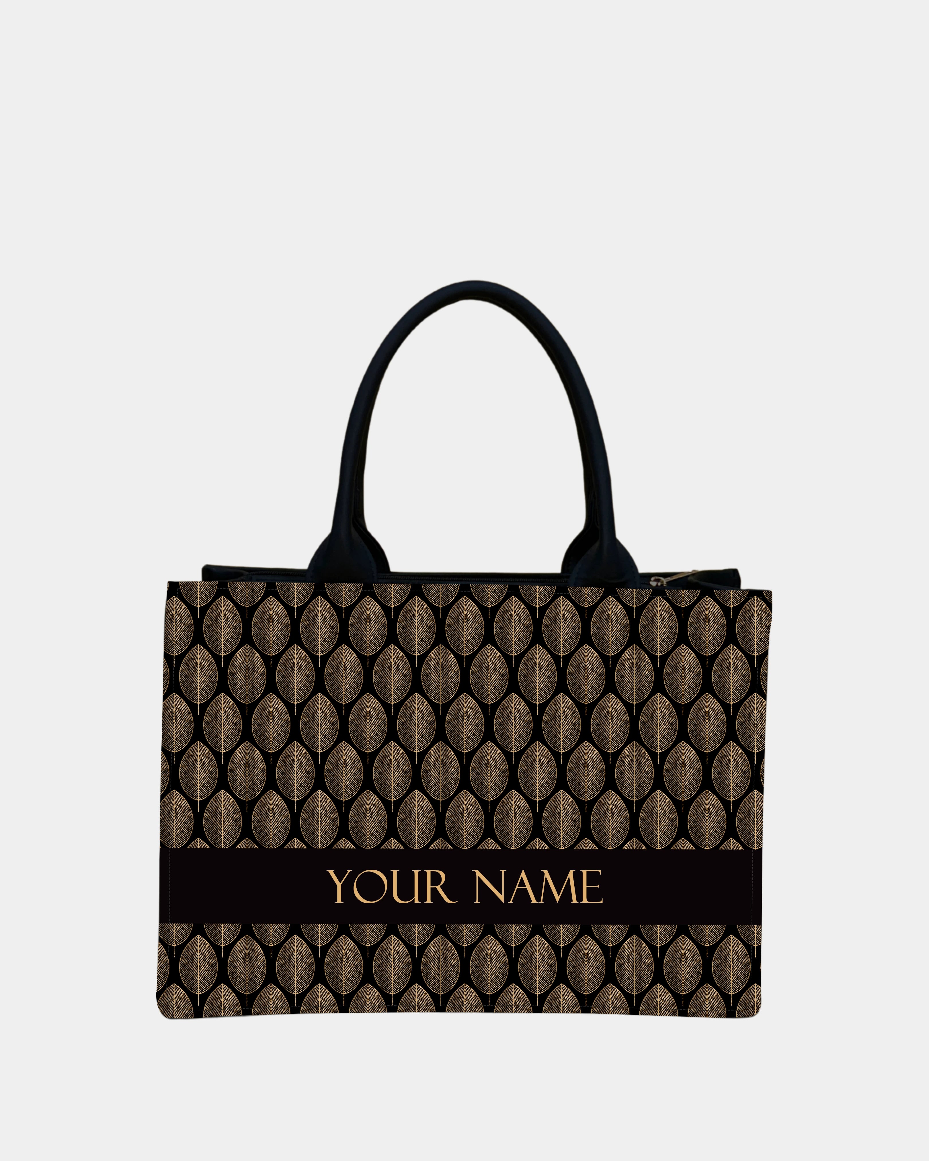 Golden Leaf Elegance Voguish Customized Tote Bag