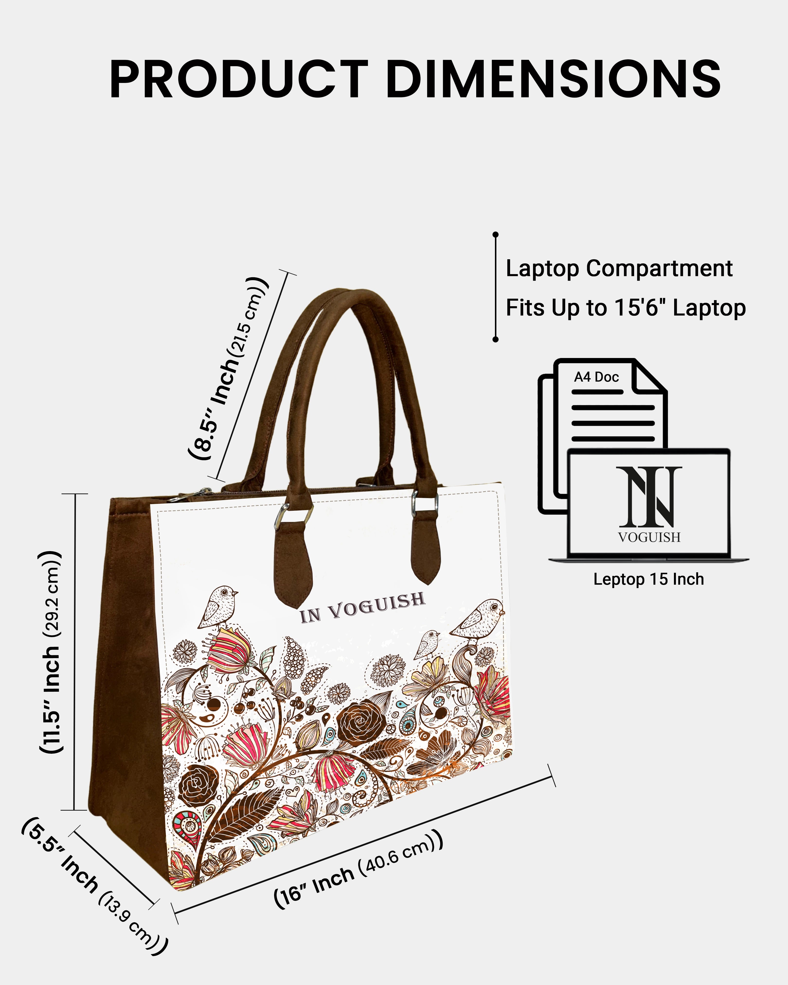 Enchanted Birds & Bloom Personalized Canvas Tote Bag