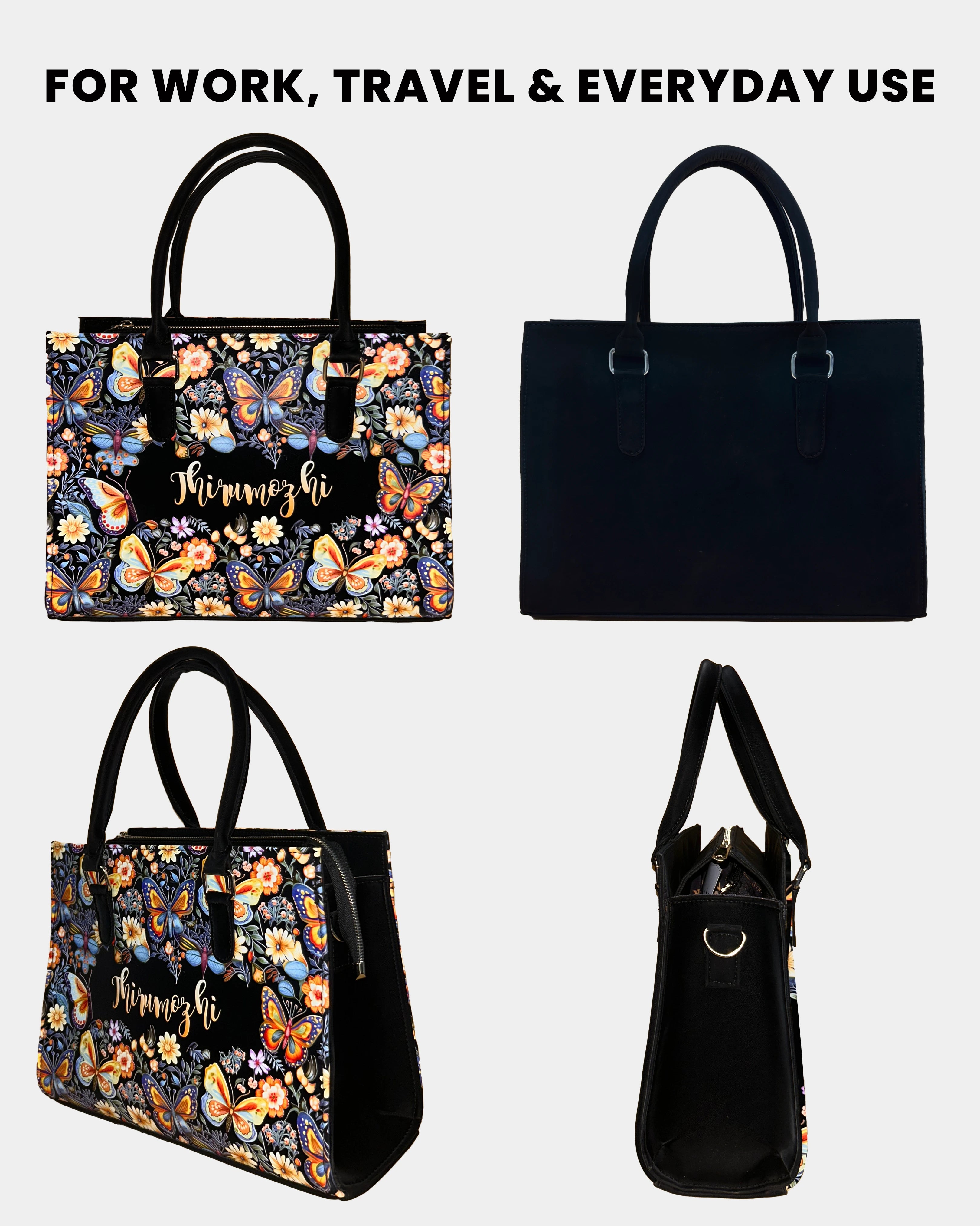 Blossom Colorful Butterflies Designer Sling Tote