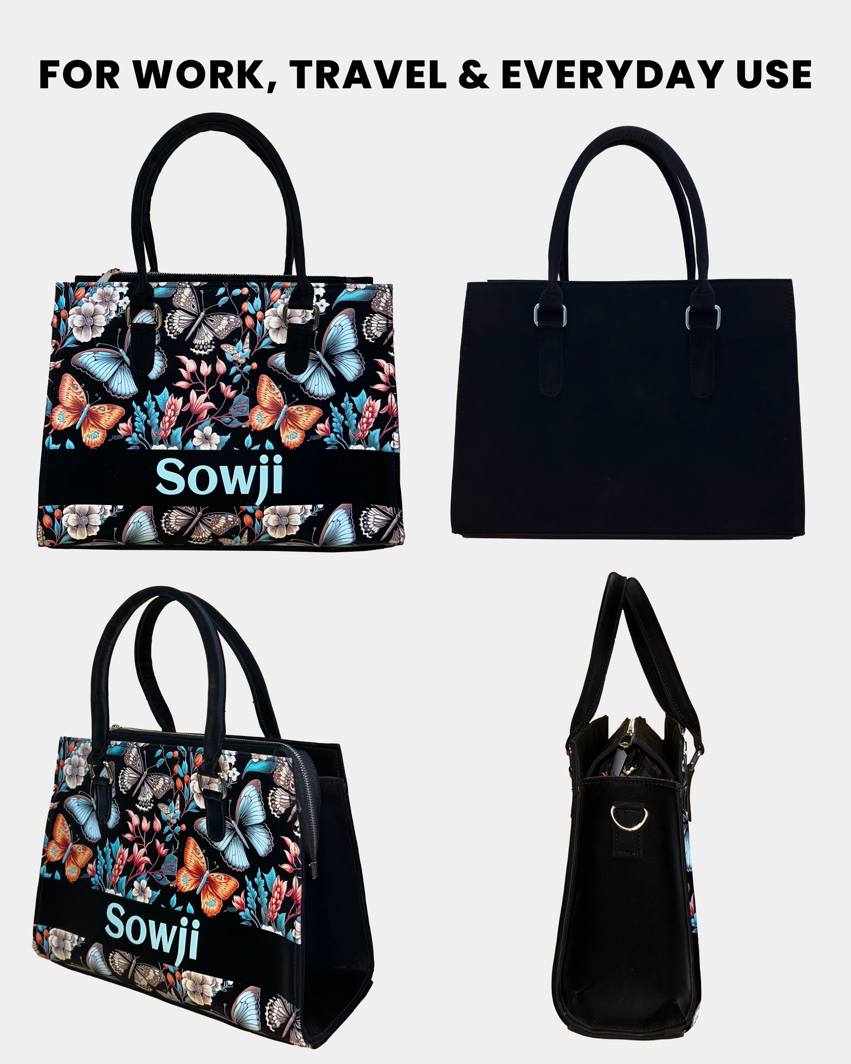 Beautiful Boho Butterflies With Flowers Designer Sling Tote