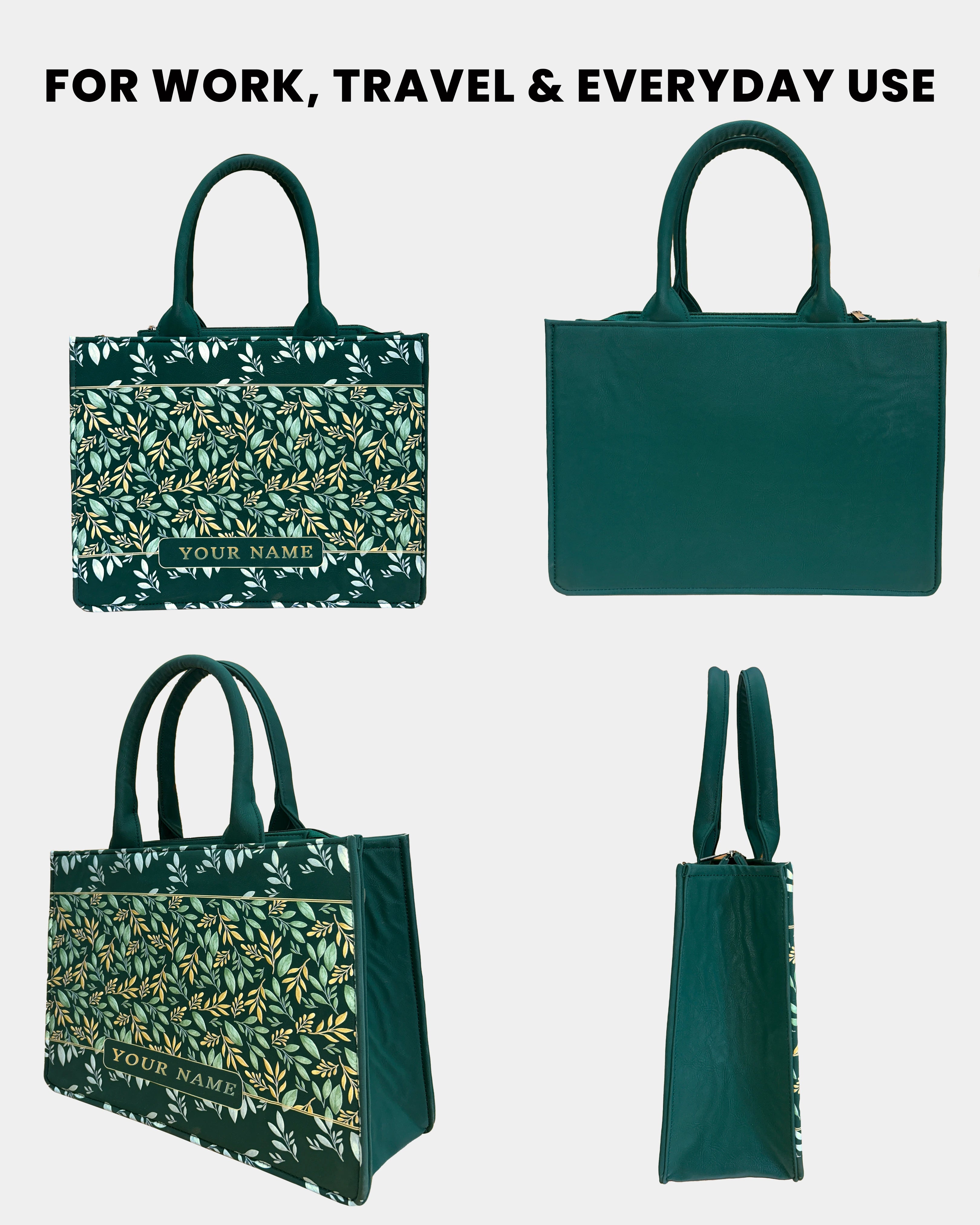 Leaf Lush Designer Embossed Customized Bag