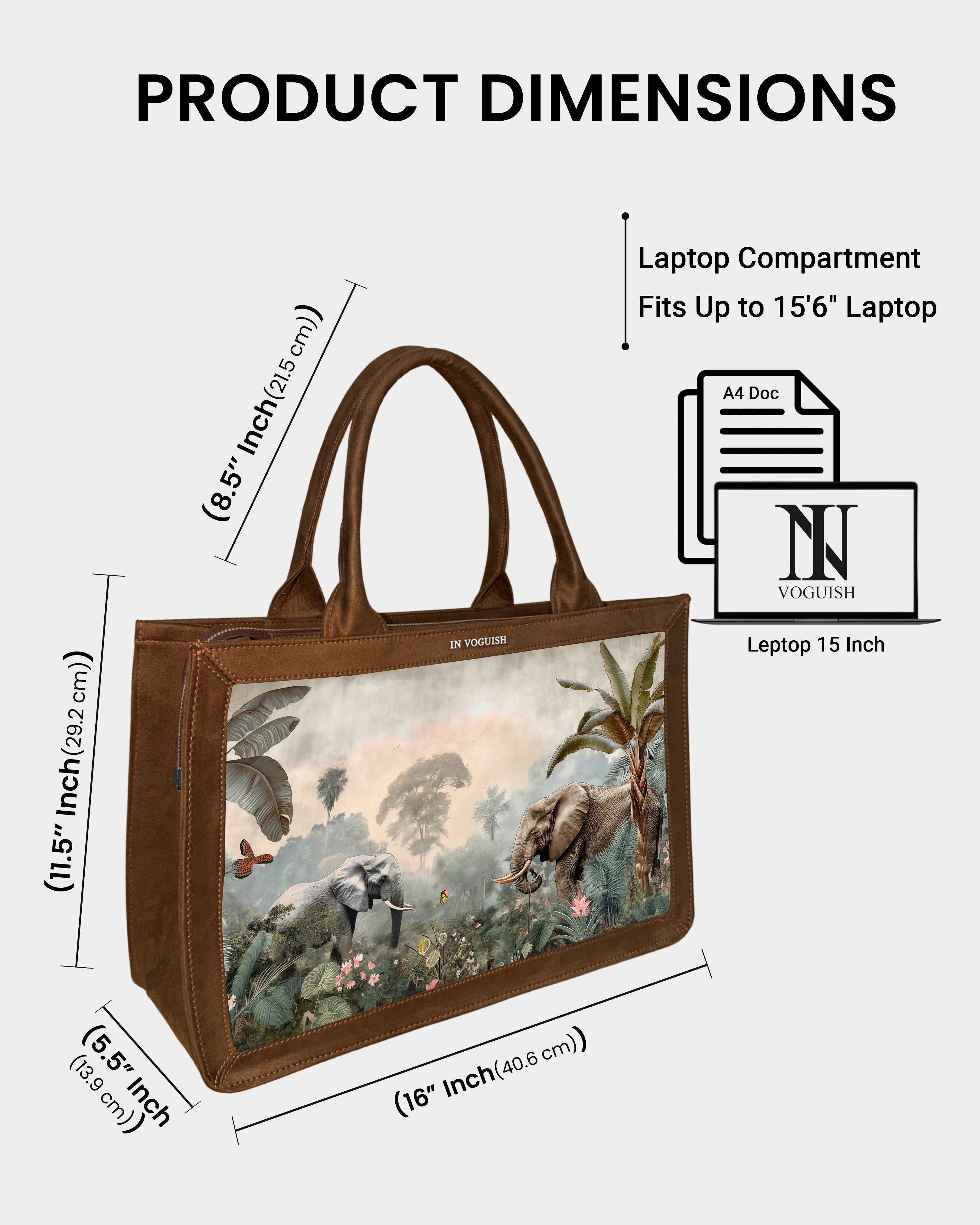 Voguish Wild Safari Luxe Canvas Tote Bag
