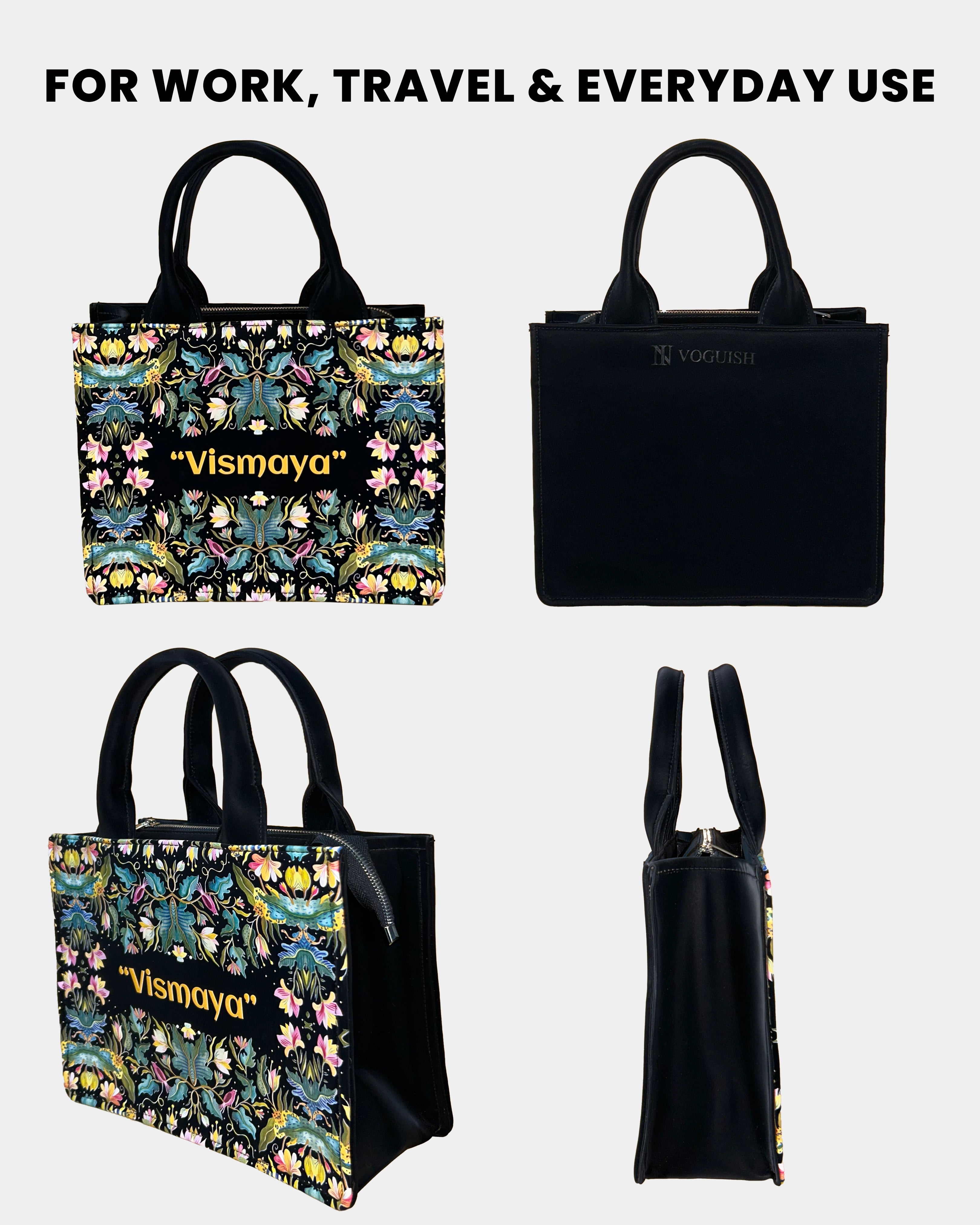 African Jungle Up Embossed Leather Personalized small Tote Bag