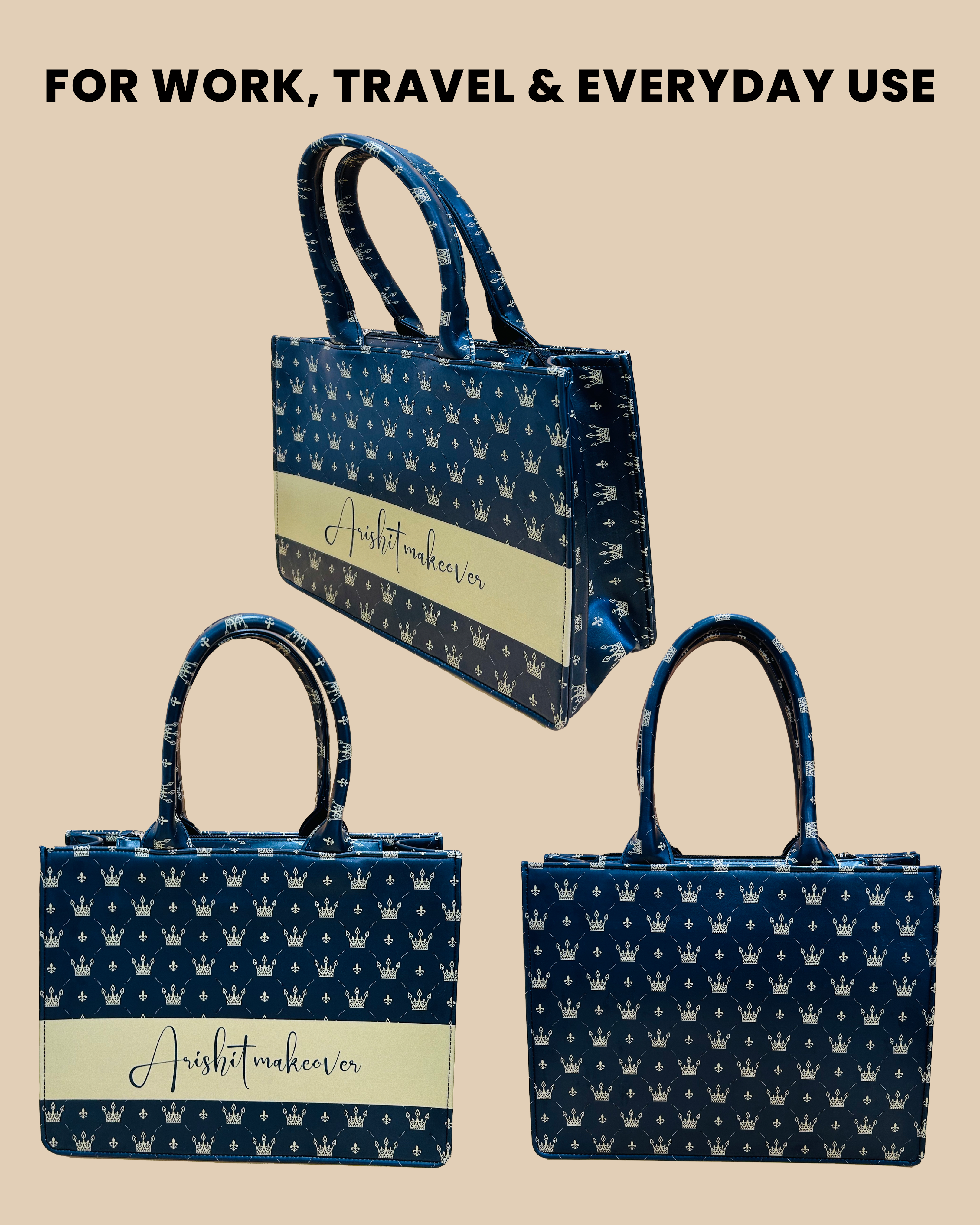 Customized Tote Bag Designed with Baby Prince Crown