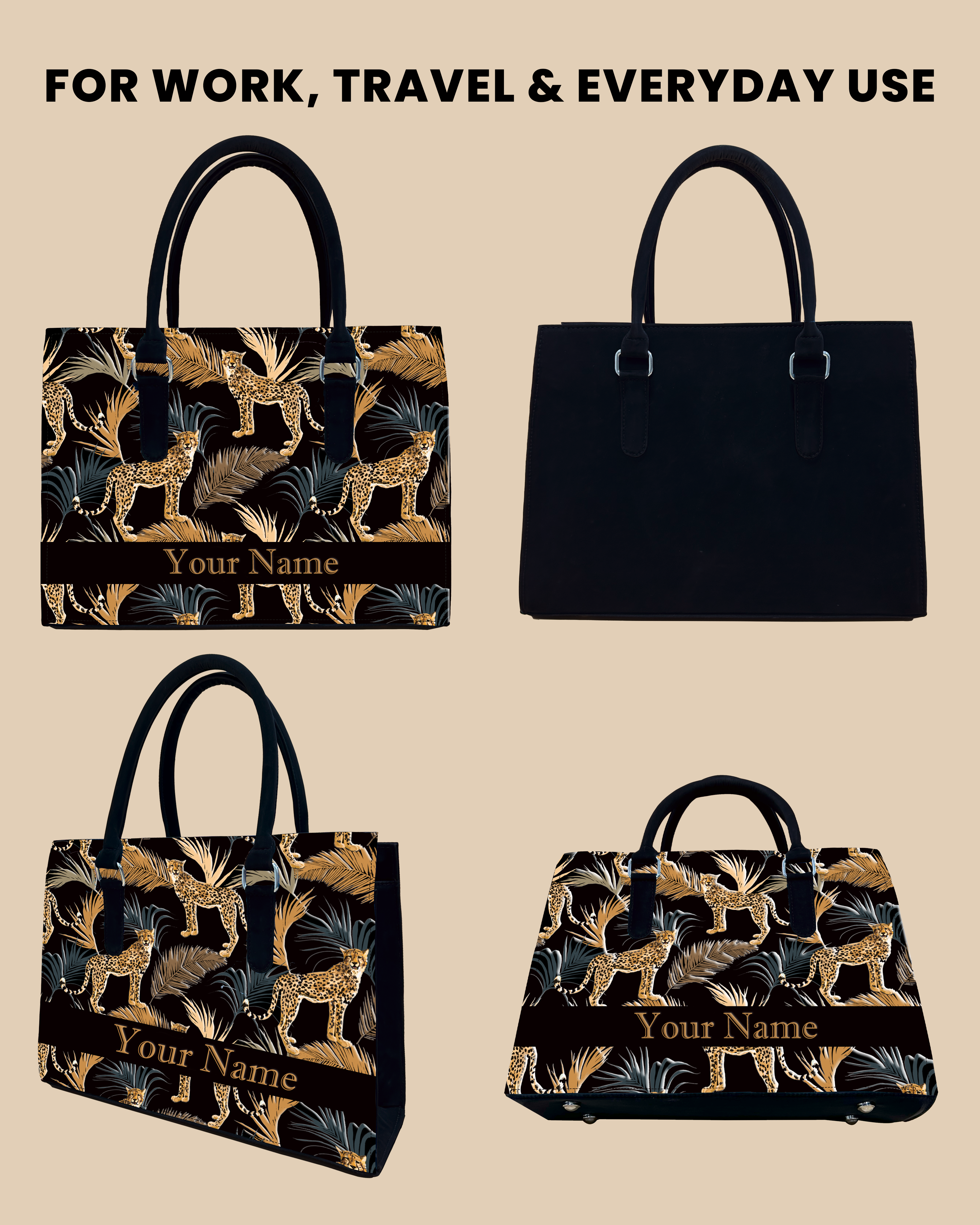 Marine Pattern Background And Leopard Palms Designer Sling Tote
