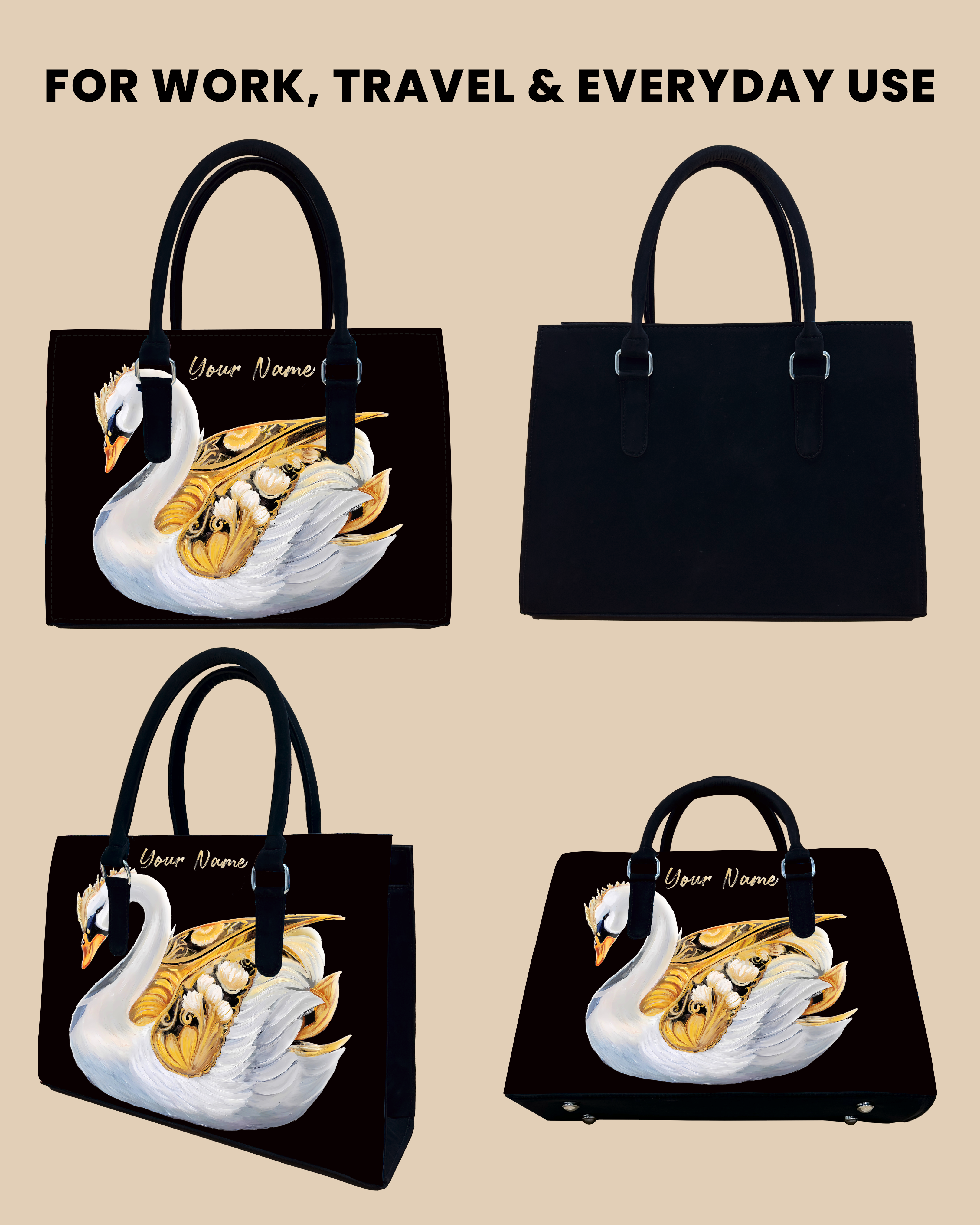 Swans Birds Designer Sling Tote