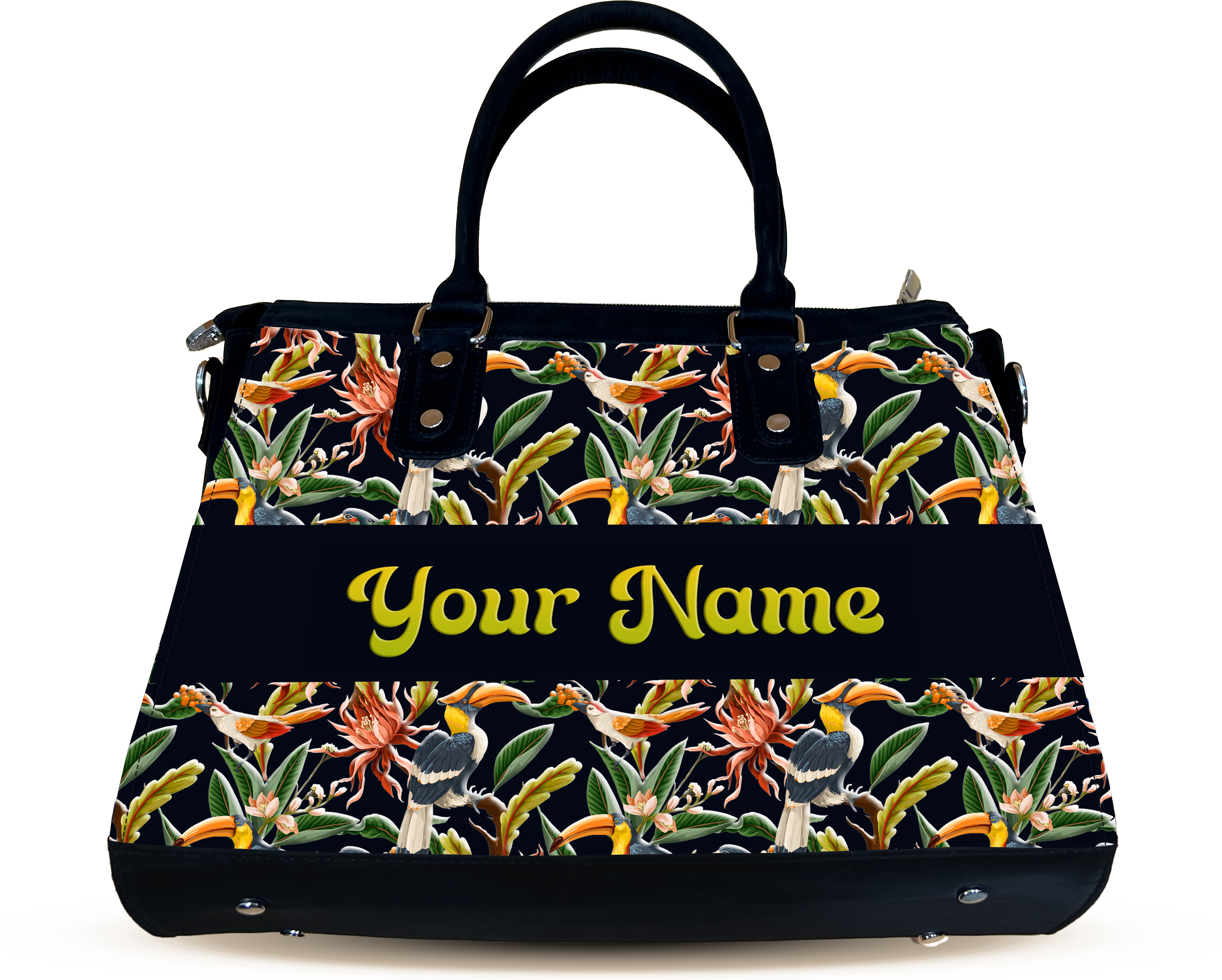 Aurelia Hornbill , Careens Birds And Tropical Flowers Designer Sling Bag for Everyday Use