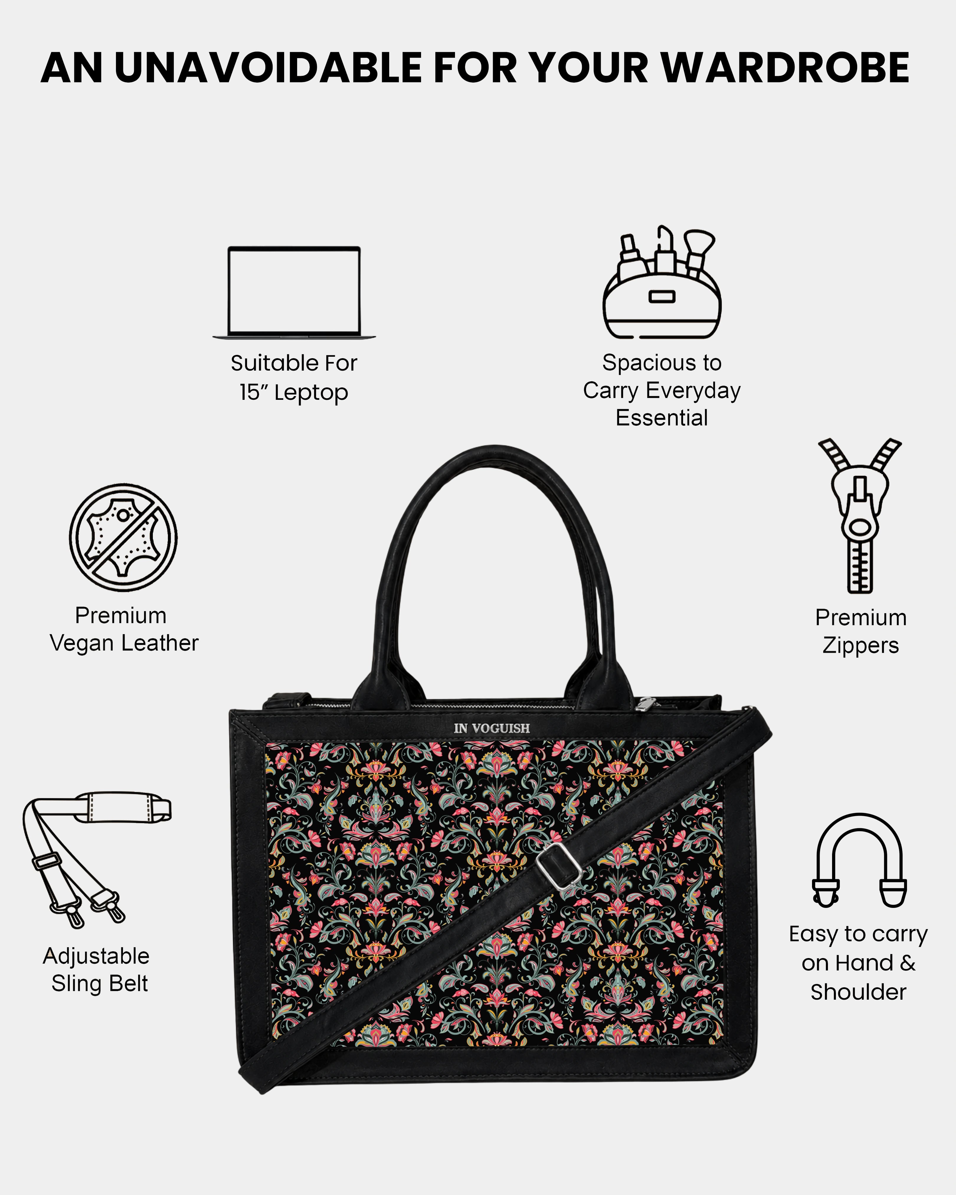 Voguish Heritage Bloom Luxe Tote Bag