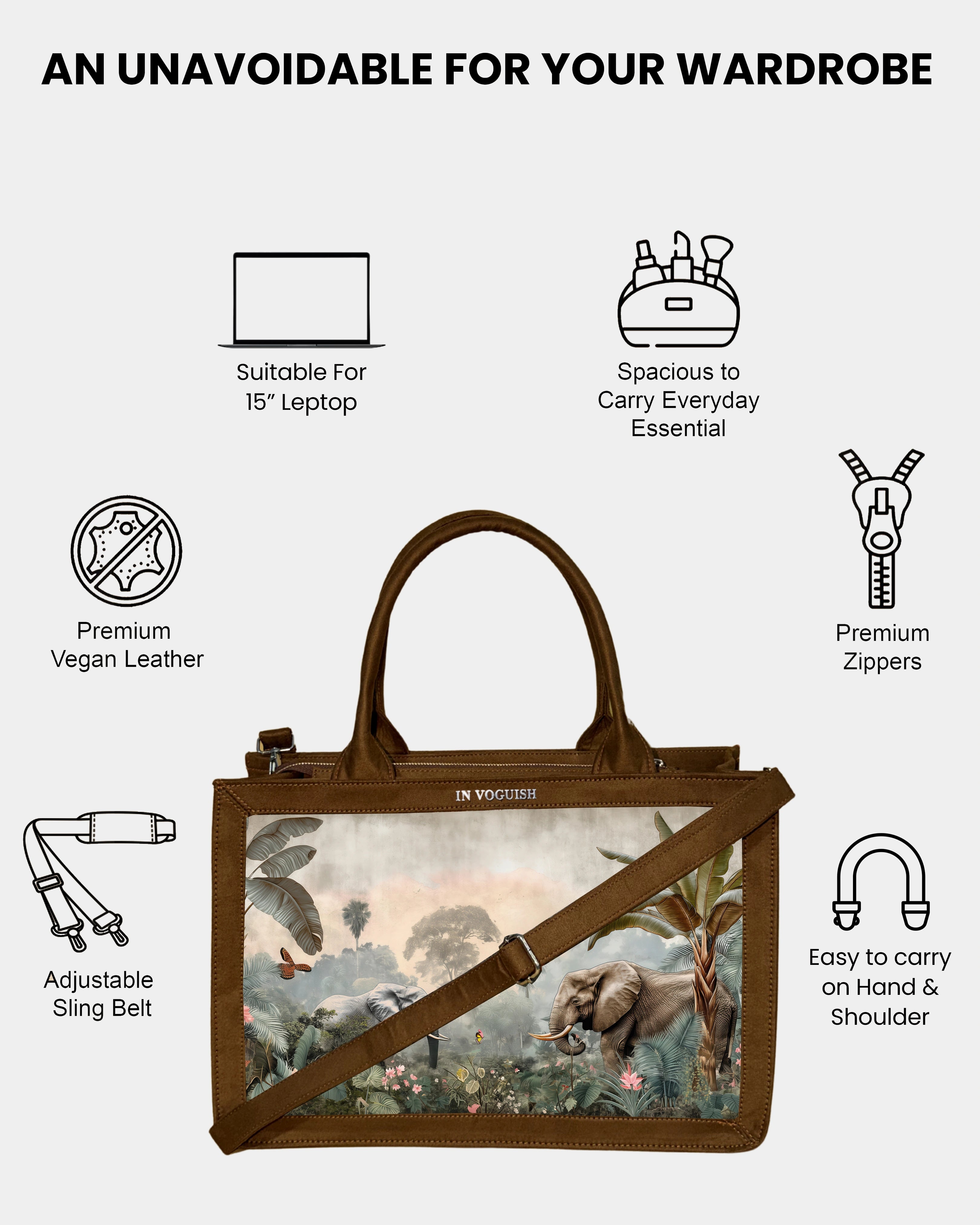 Voguish Wild Safari Luxe Canvas Tote Bag
