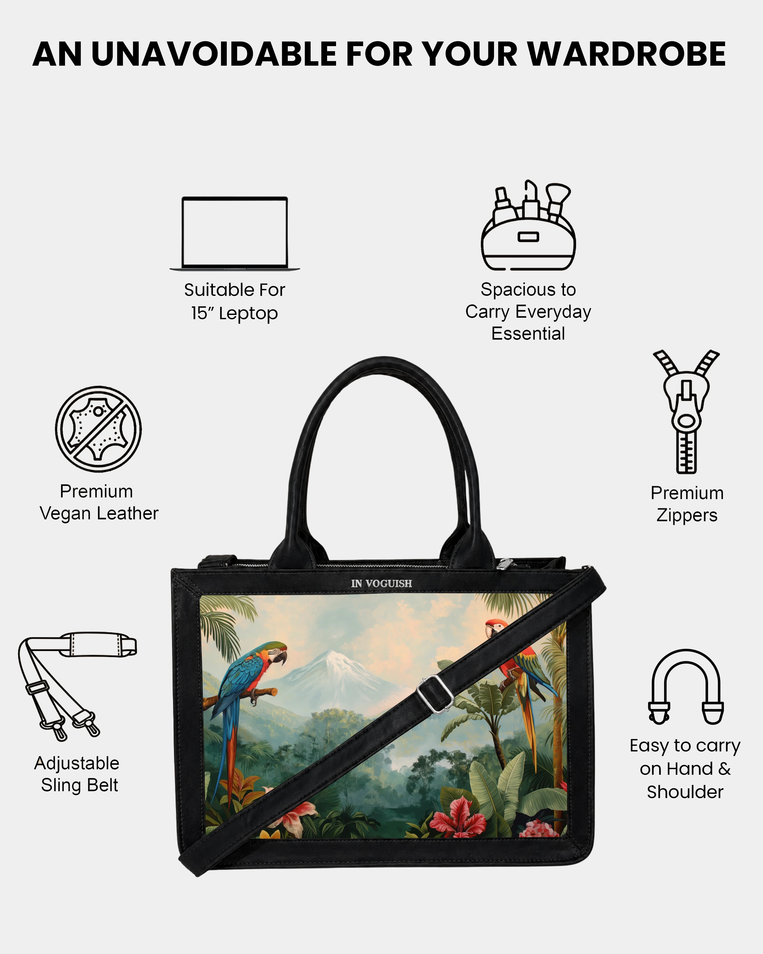 Voguish Tropical Paradise Luxe Tote Bag