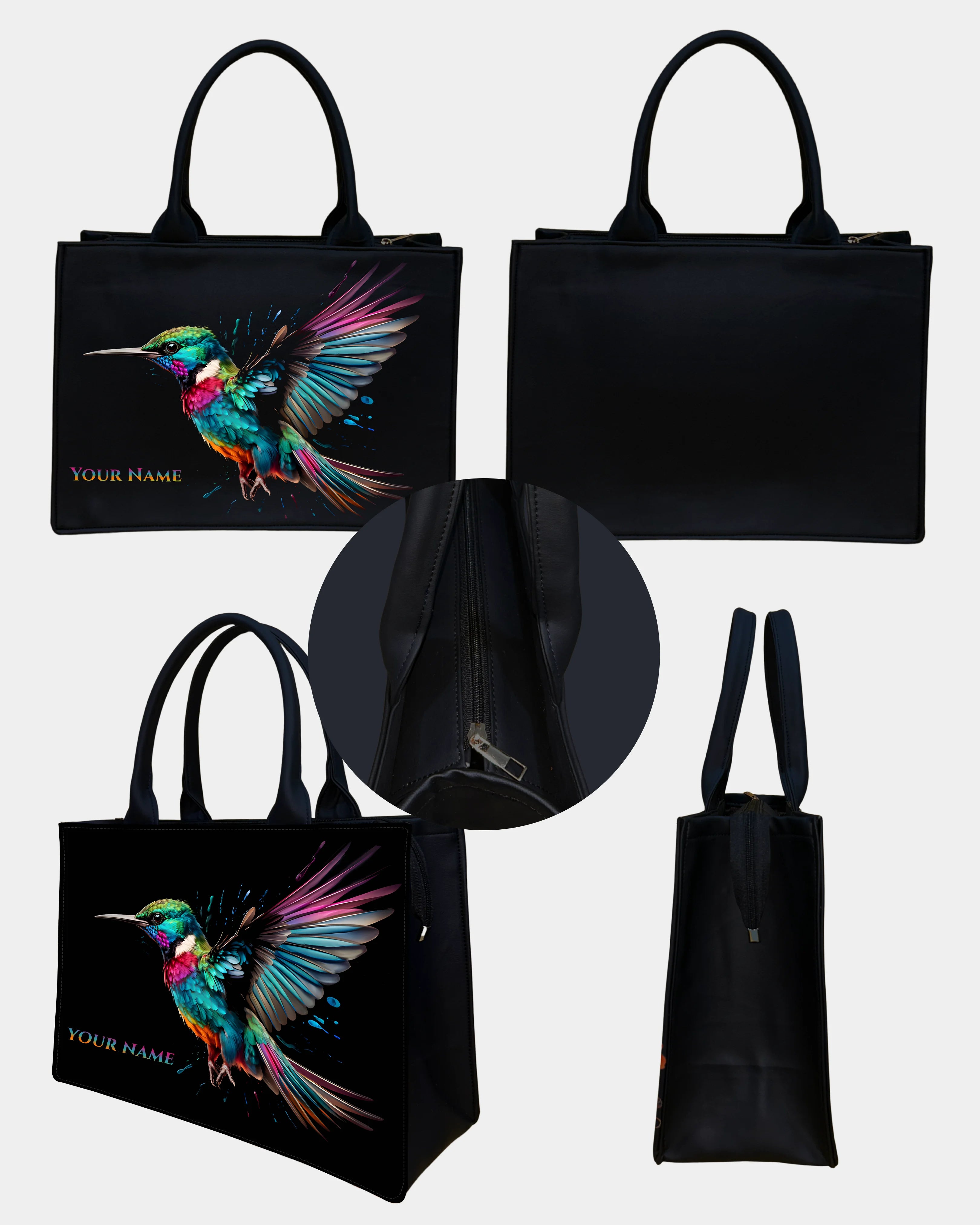 Vibrant Hummingbird Voguish Customized Tote Bag