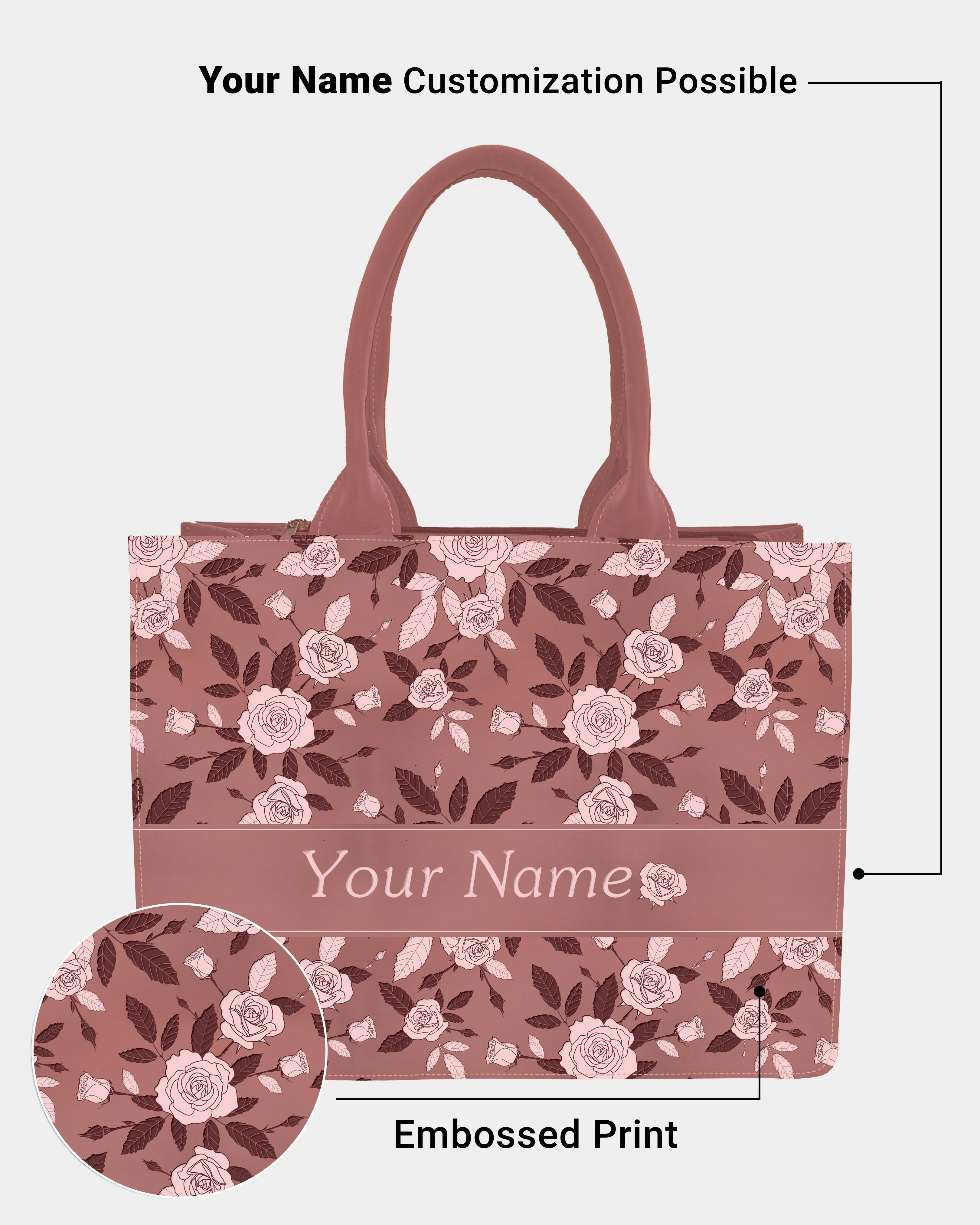 Dusky Rose Floral Designer Customized Tote Bag