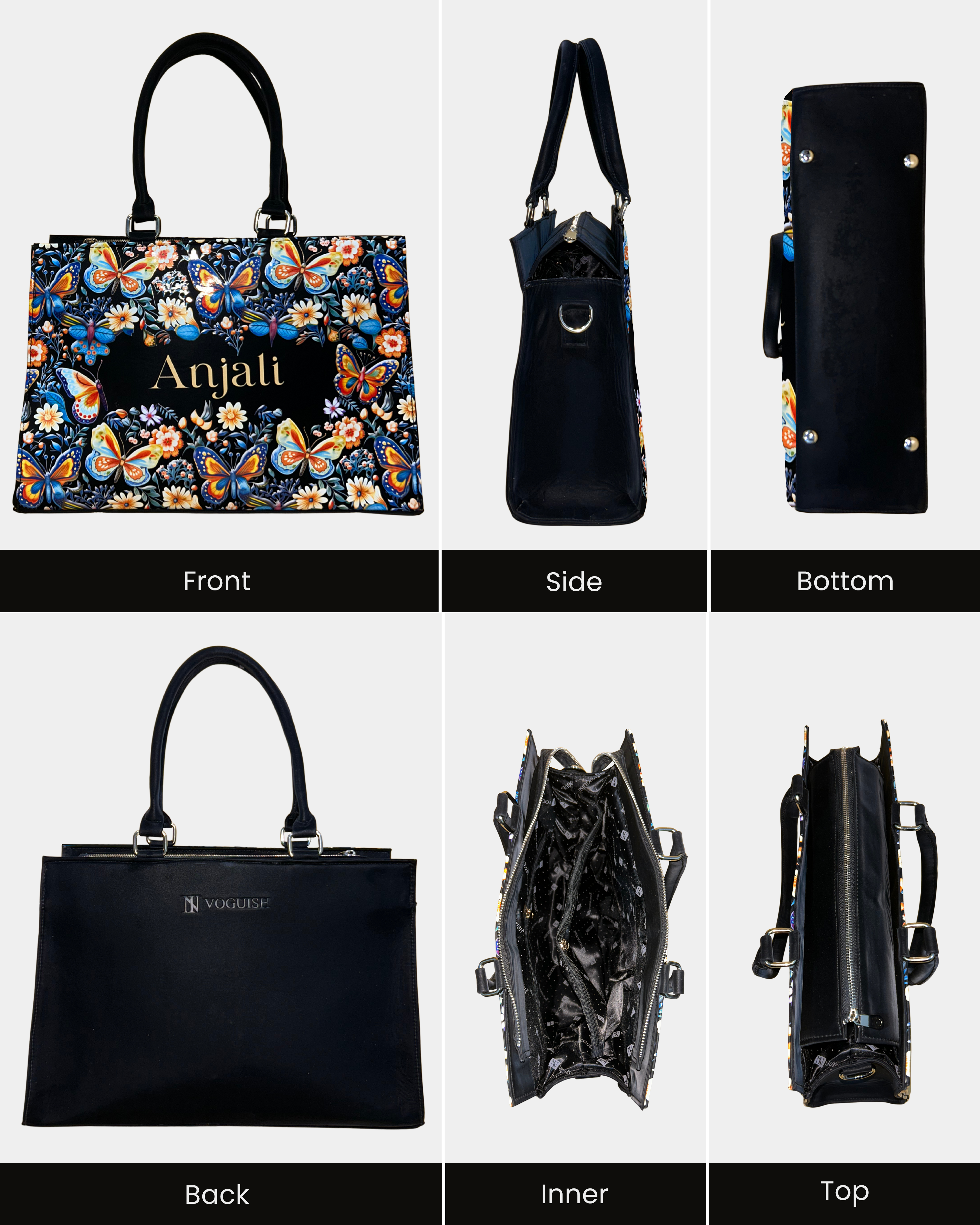 Blossom Butterflies Colorful Voguish Customized Tote Bag