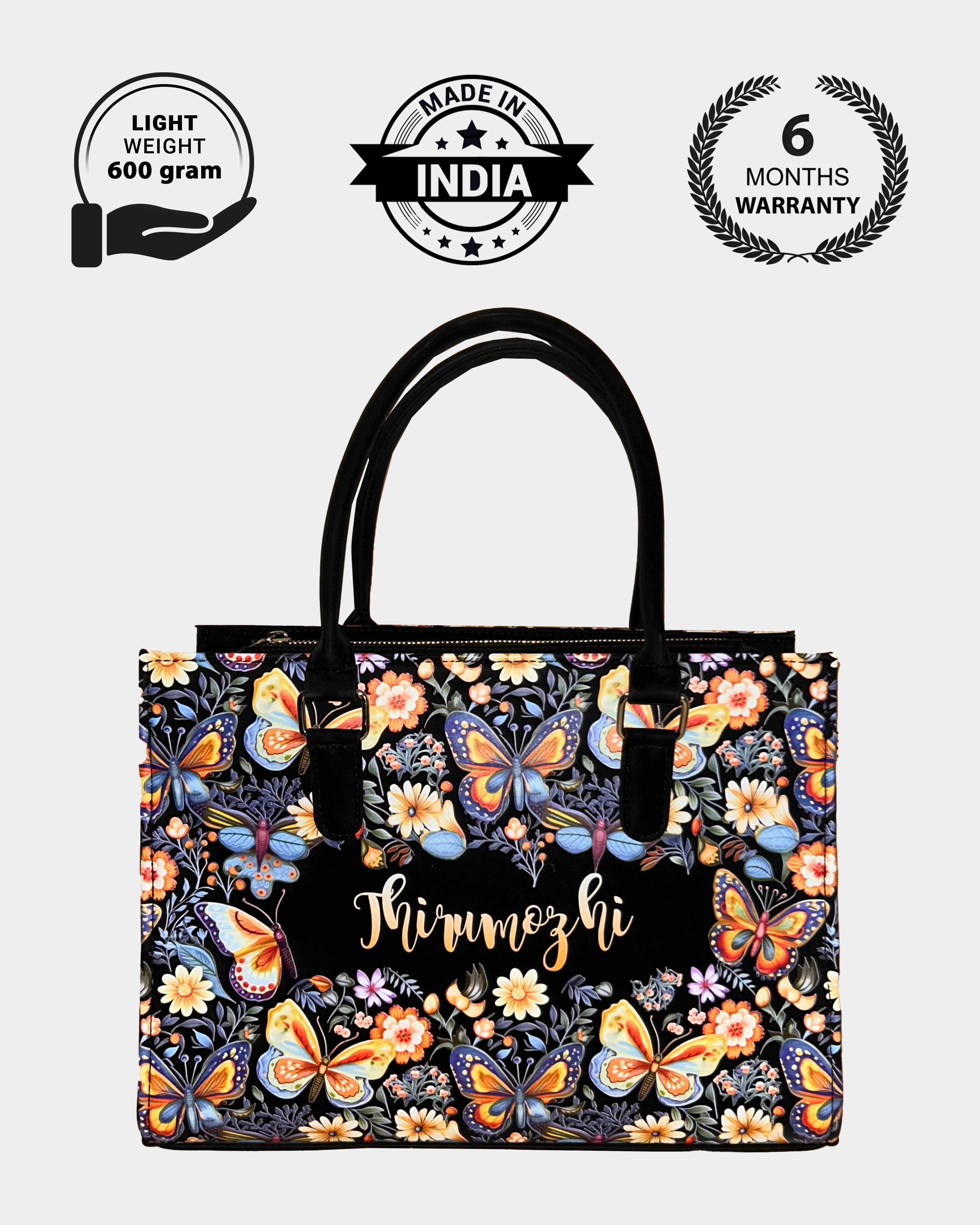 Blossom Colorful Butterflies Designer Sling Tote