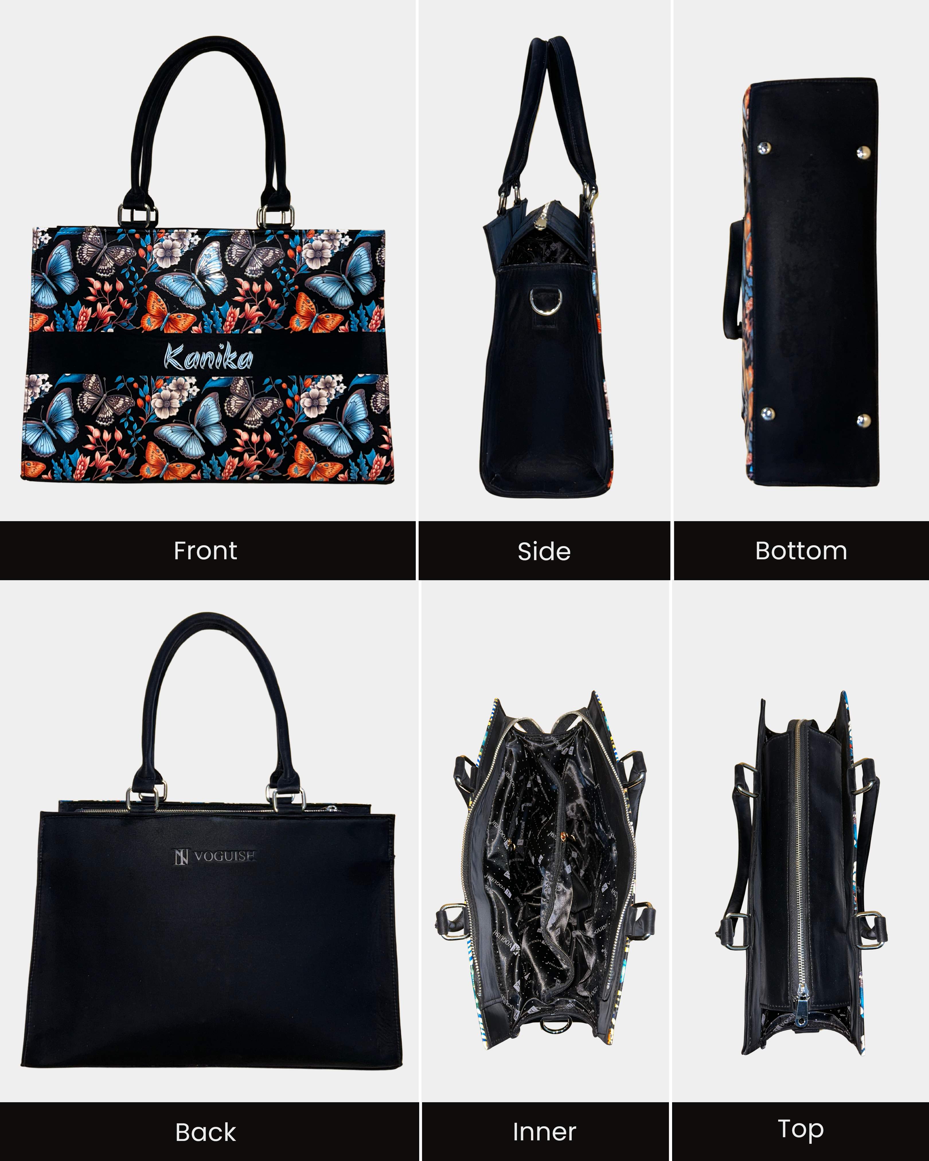 Butterfly Blossom Voguish Customized Tote Bag