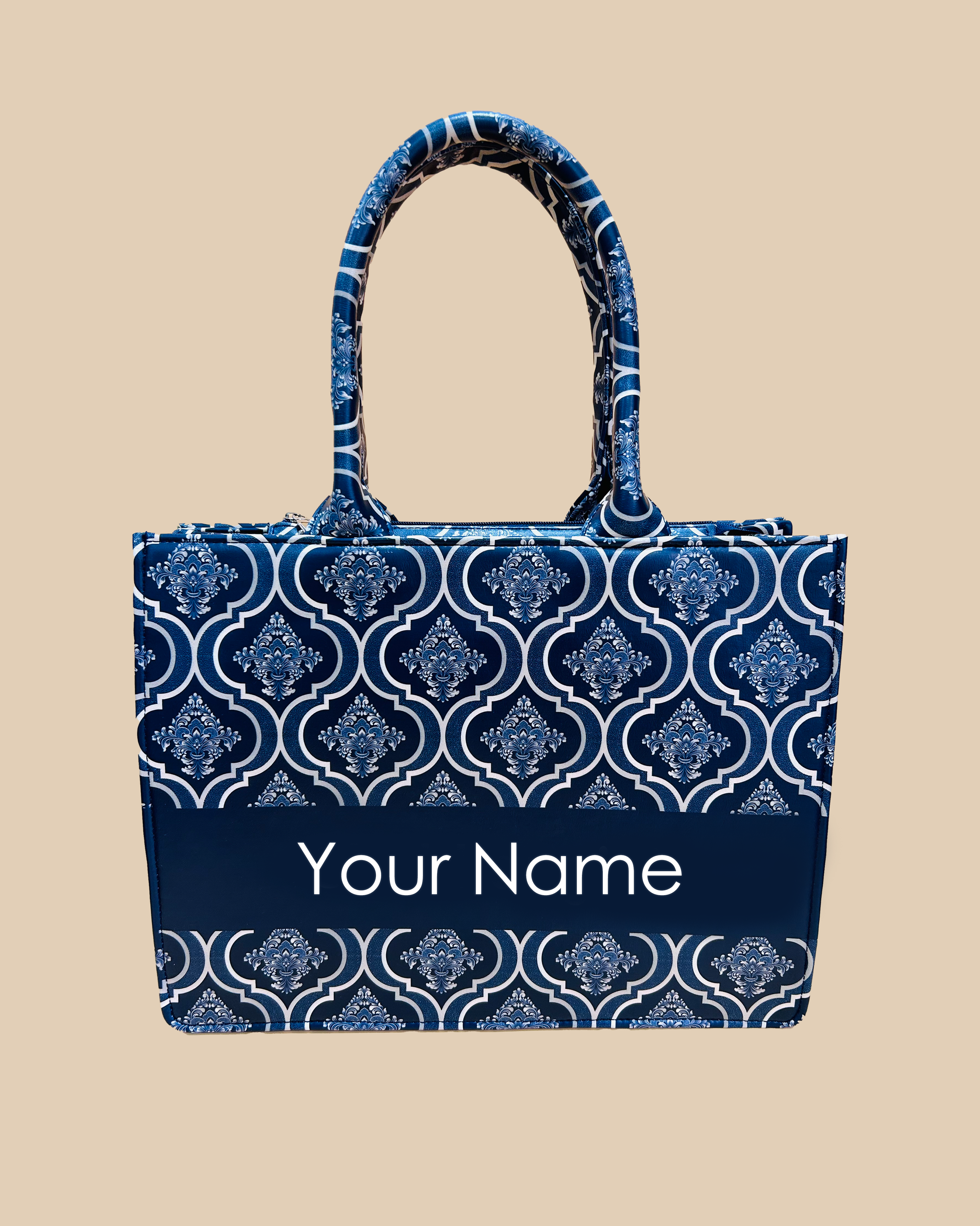 Customized Tote Bag Designed With Traditional Flower Brunch Style