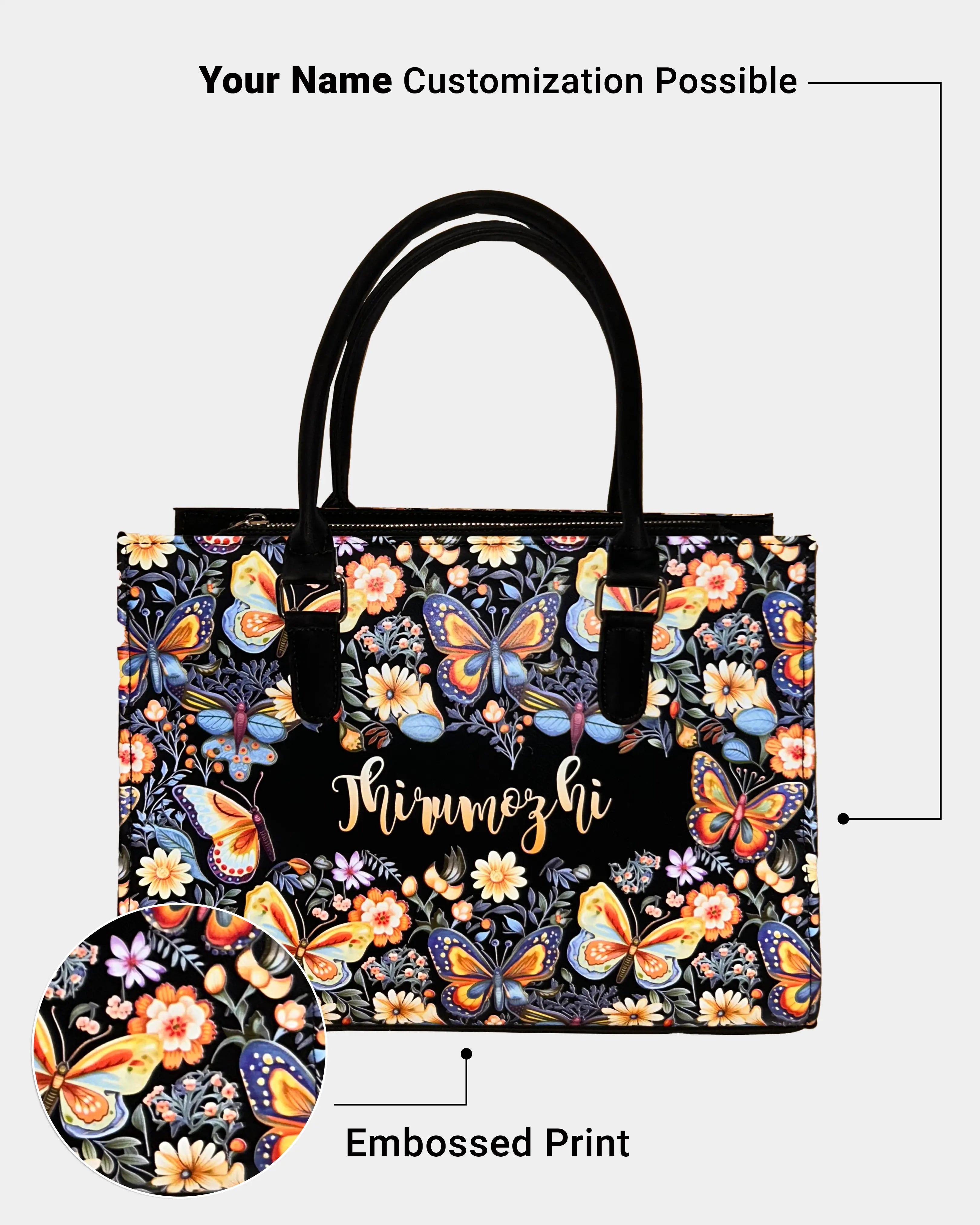 Blossom Colorful Butterflies Designer Sling Tote