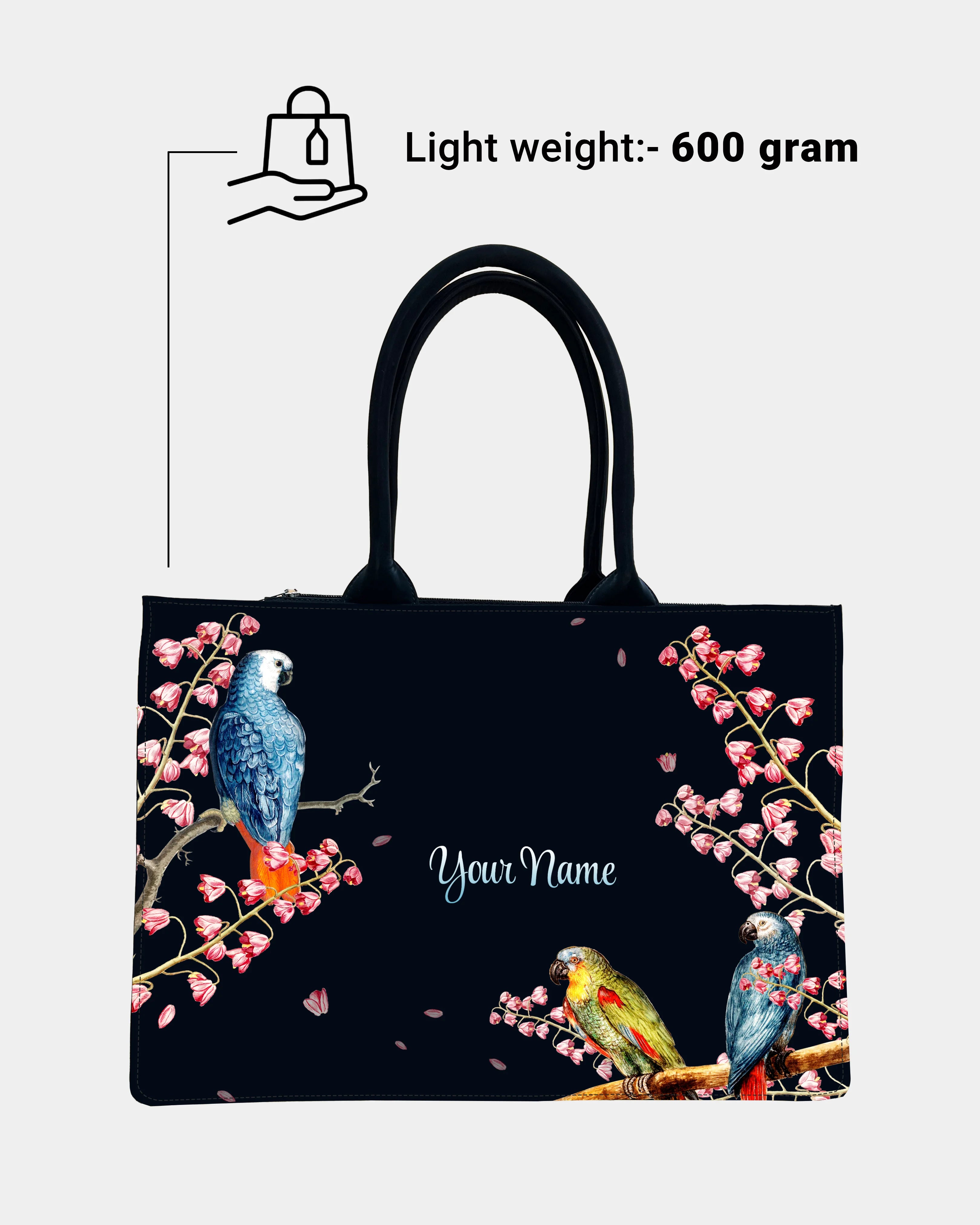 colorful parrot Premium Embossed Customized Tote Bag