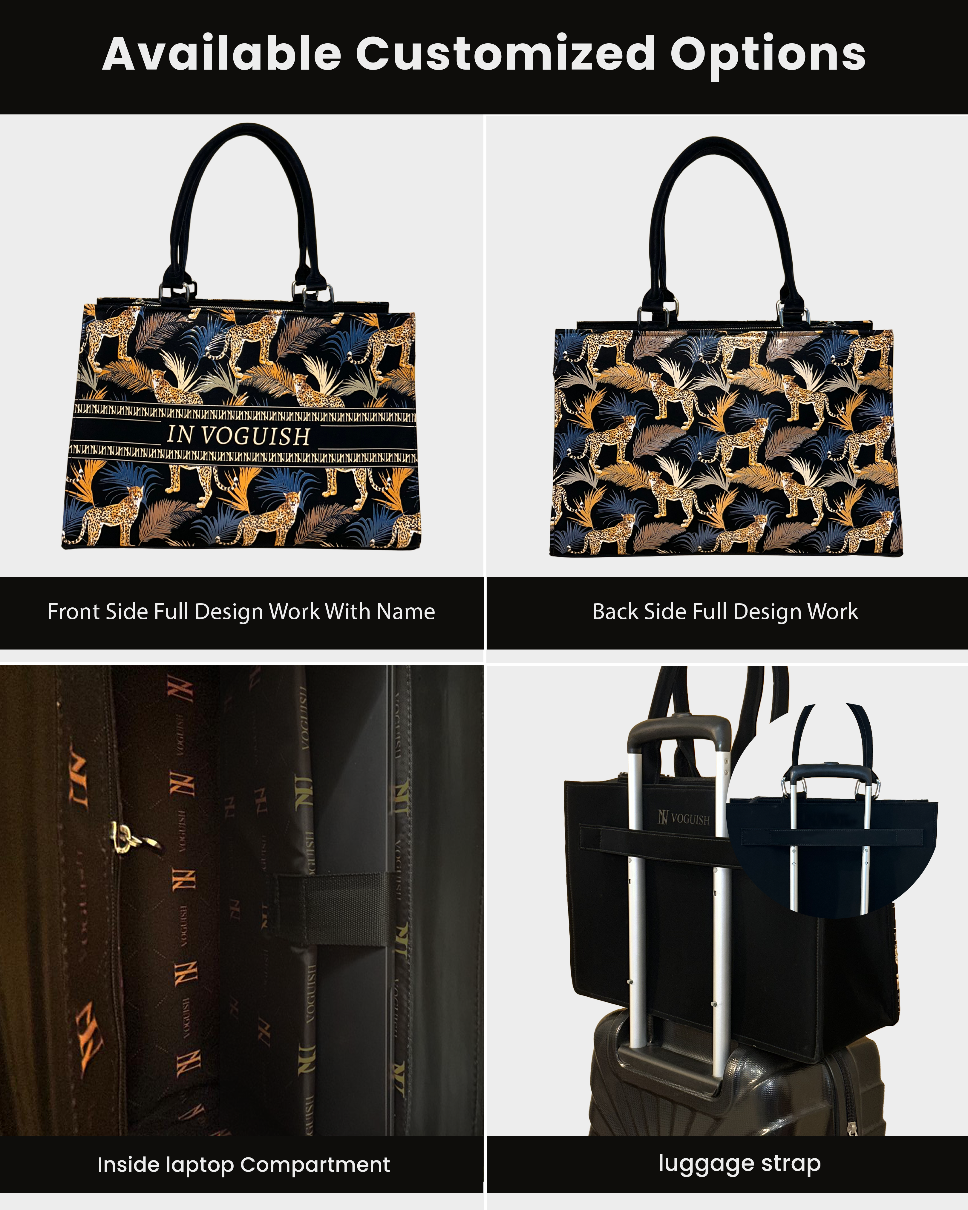 Leopard Luxe Voguish Customized Tote Bag