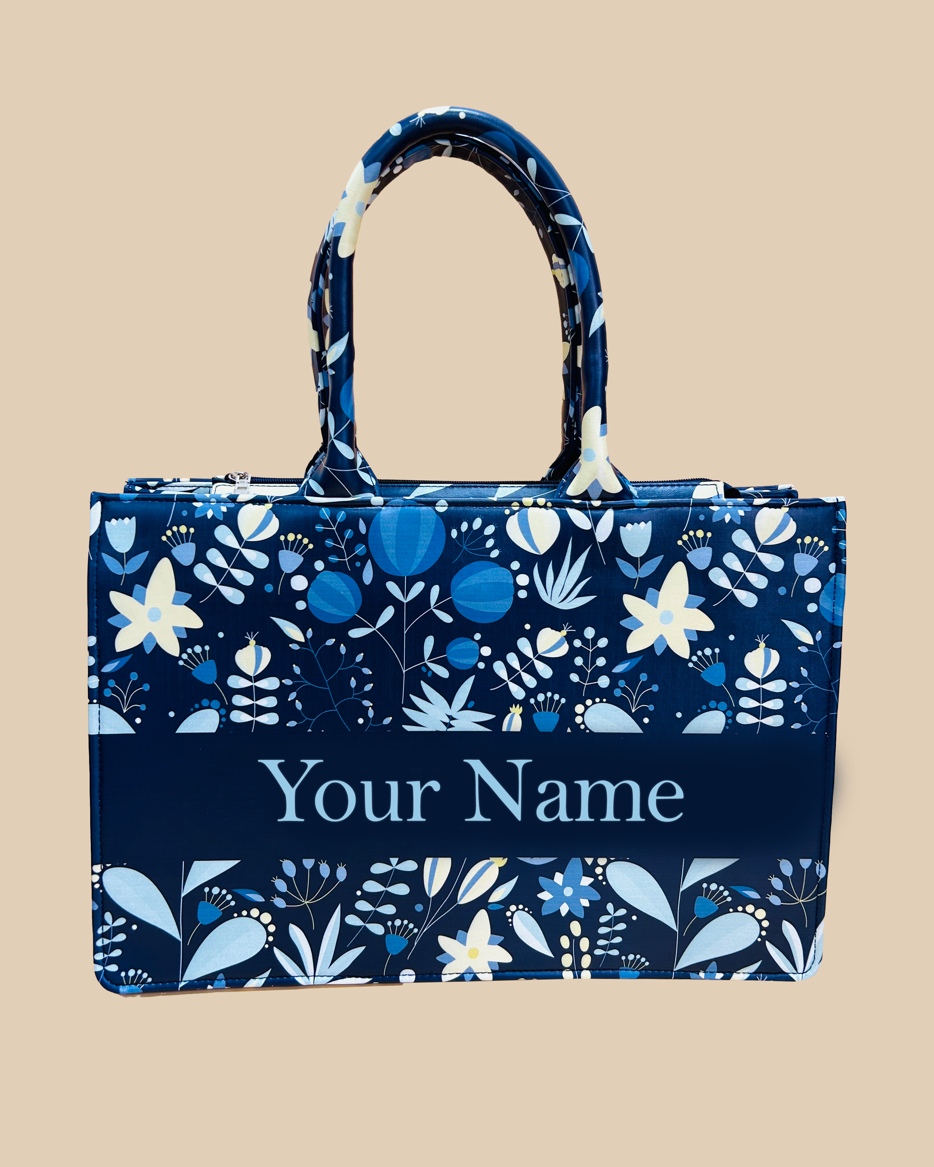 Customized Tote Bag Designed with Summer Flowers, Wild Flowering Plants And Berries