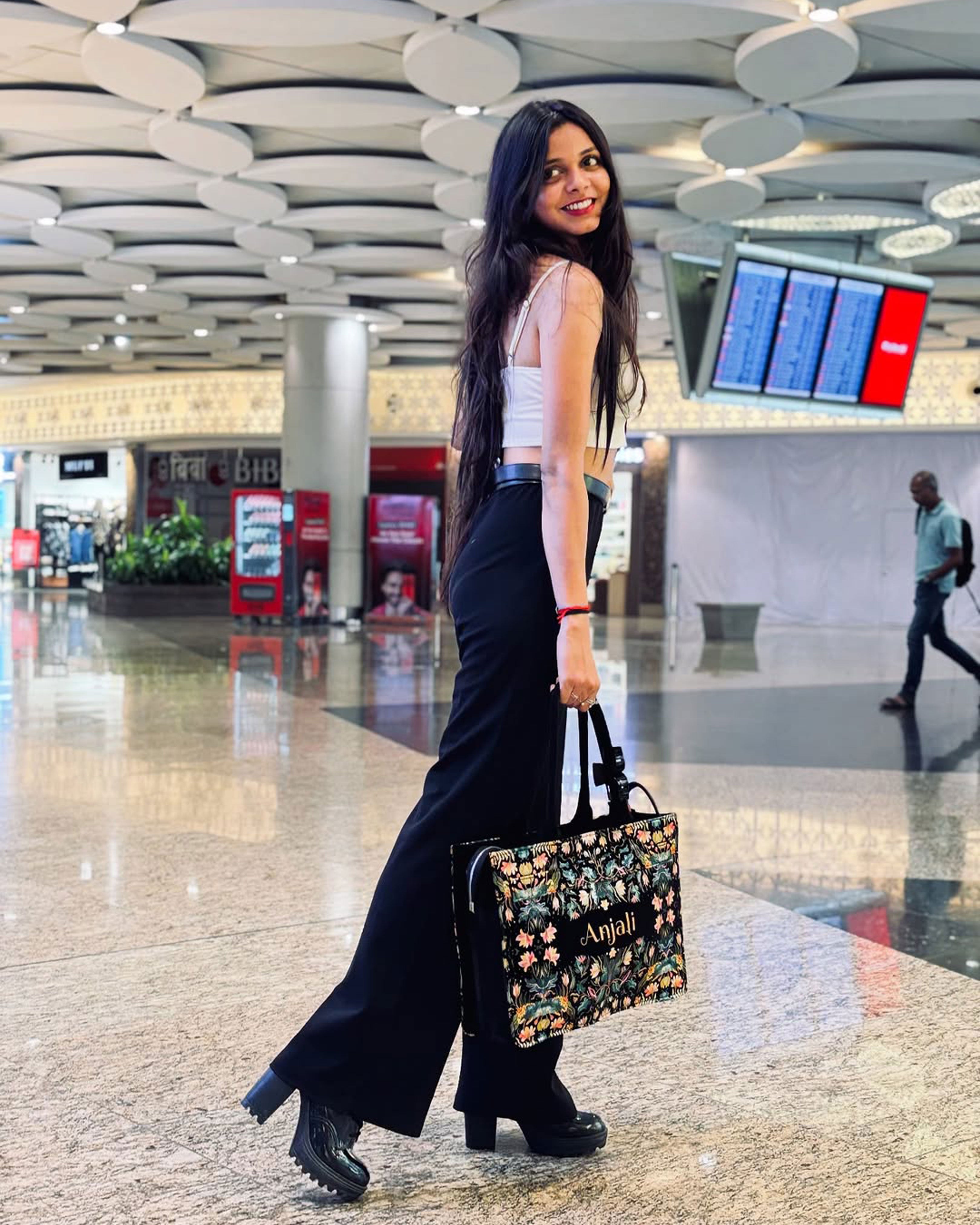 African Jungle Up Embossed Leather Personalized Tote Bag