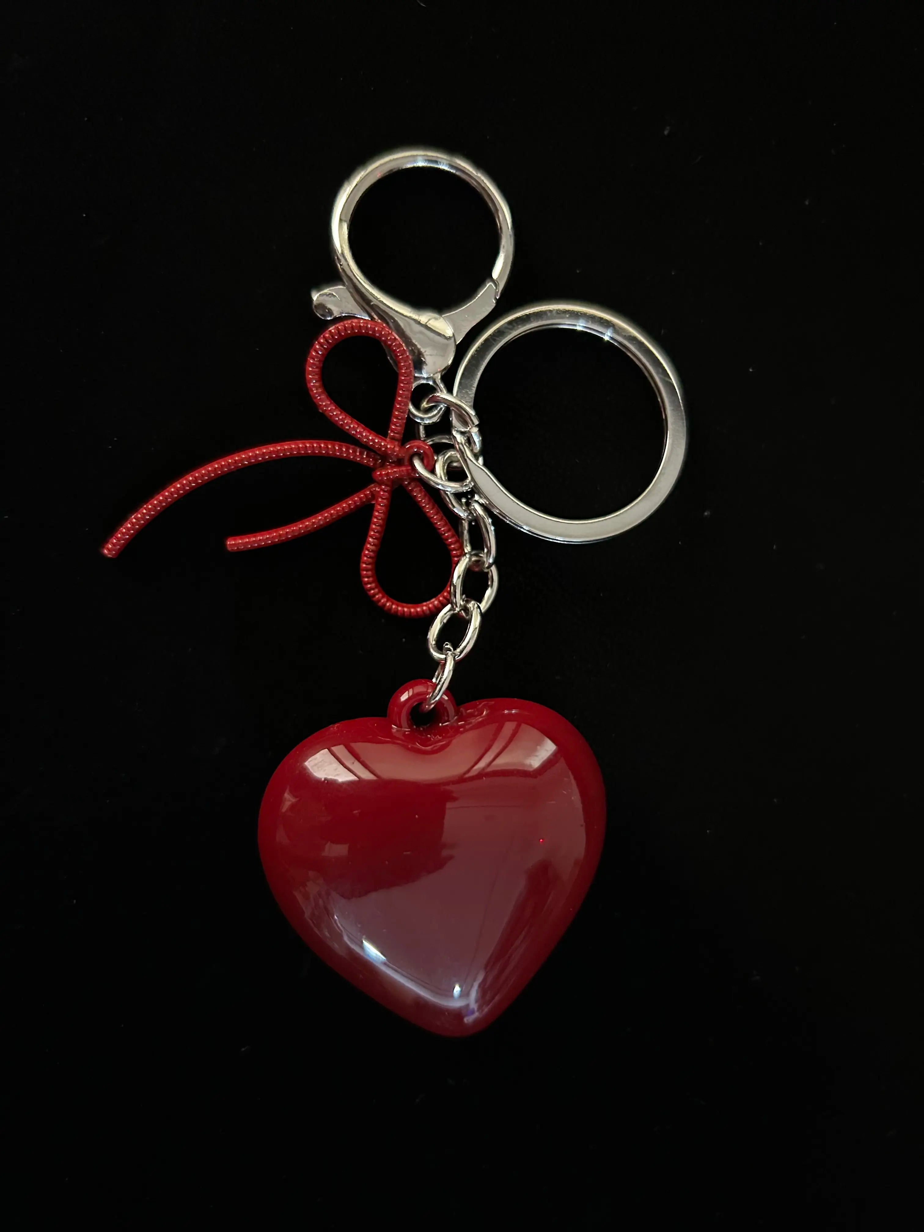 Crimson Heart Key Charm