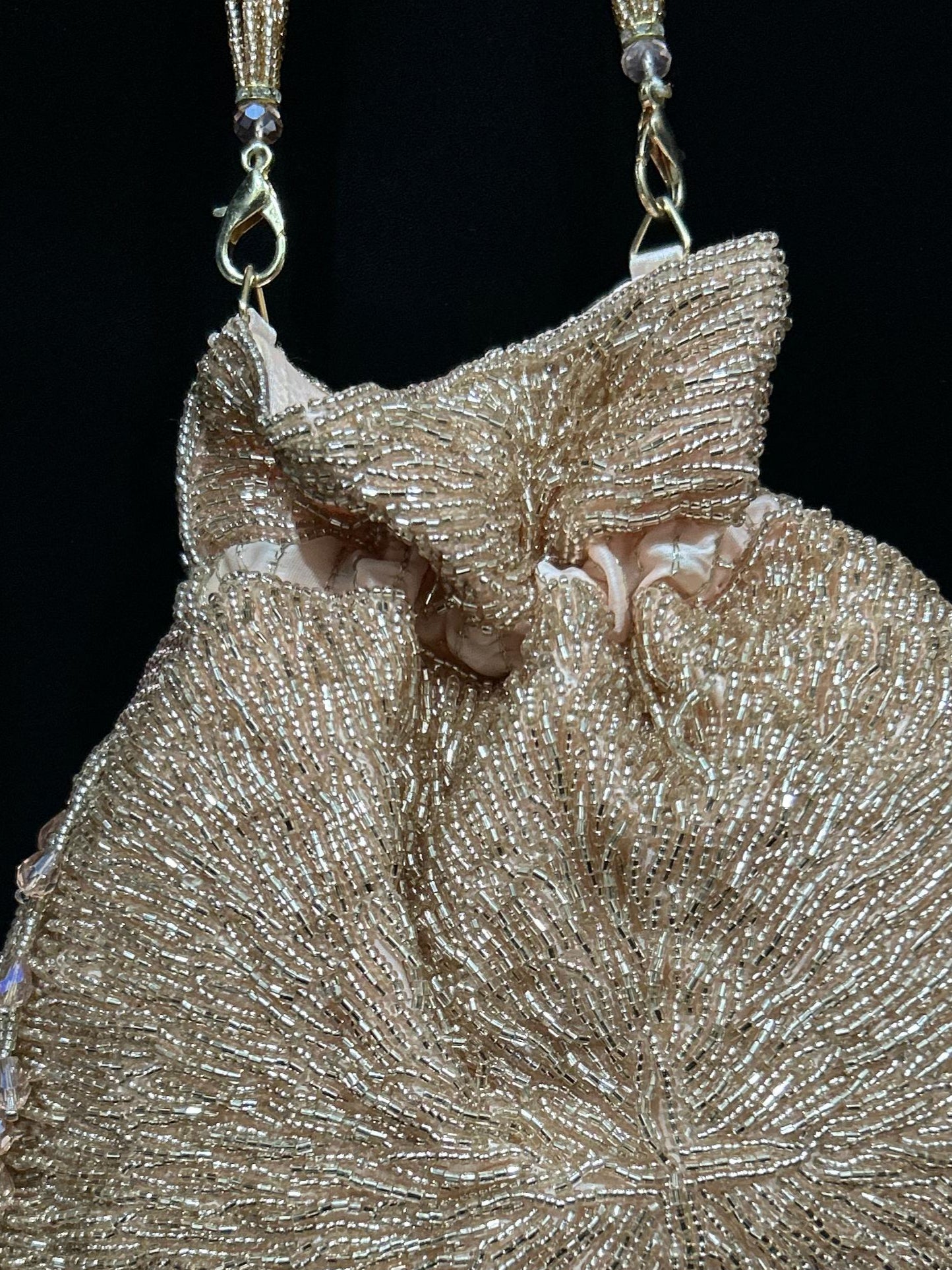 Rose Golden Glimmer Beaded Potli