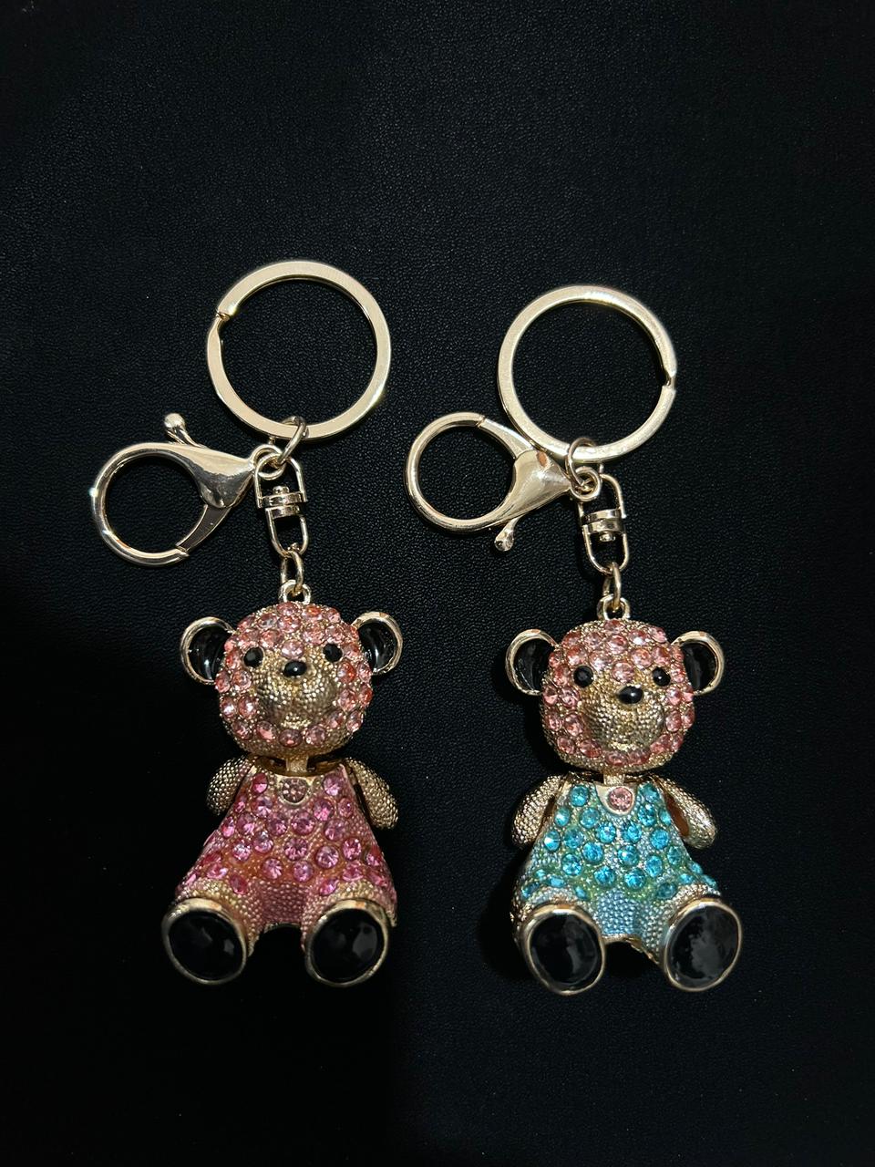 Crystal Big Bear Charm Keychain