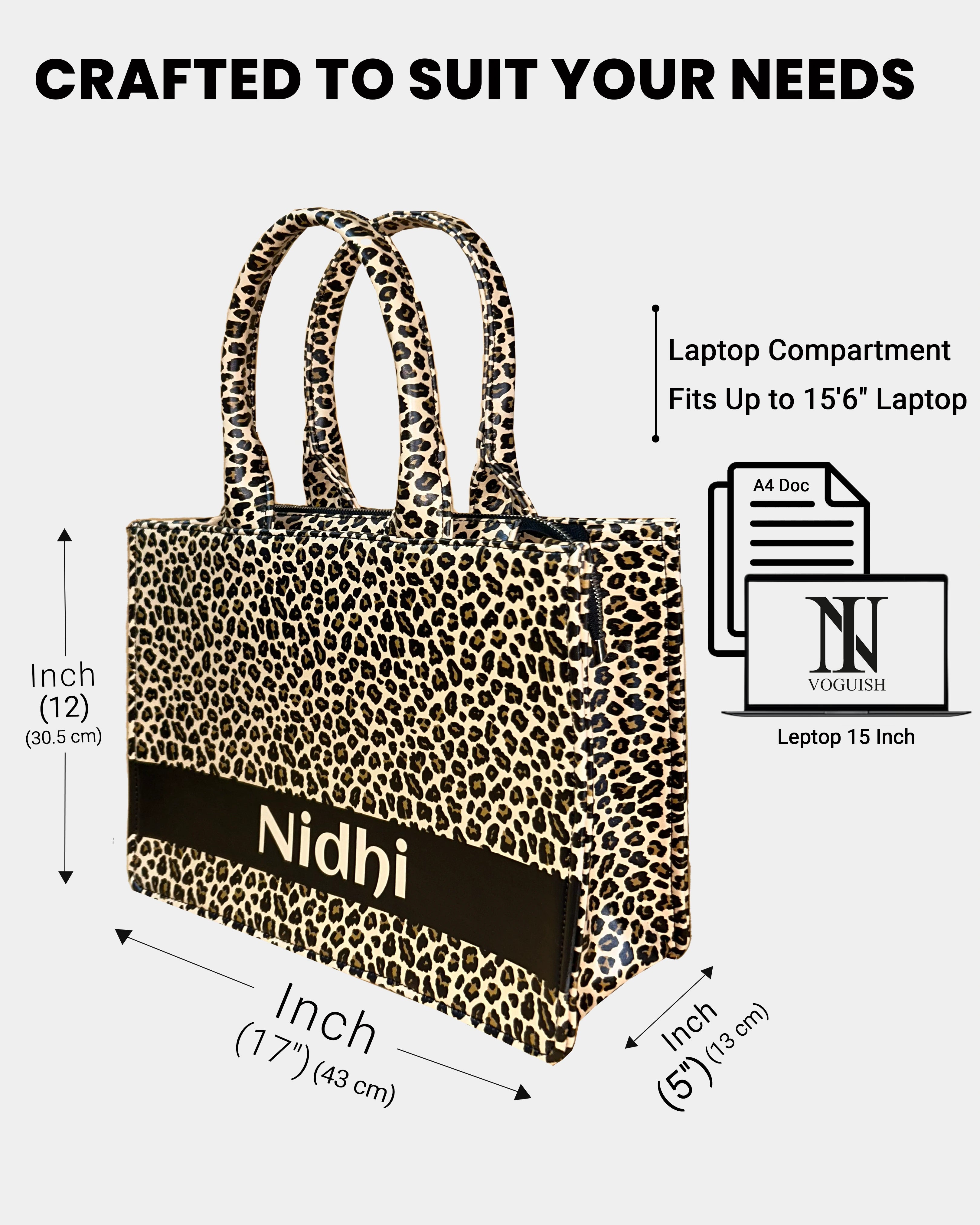 Customized Tote Bag Designed with Leopard Screen Pattern