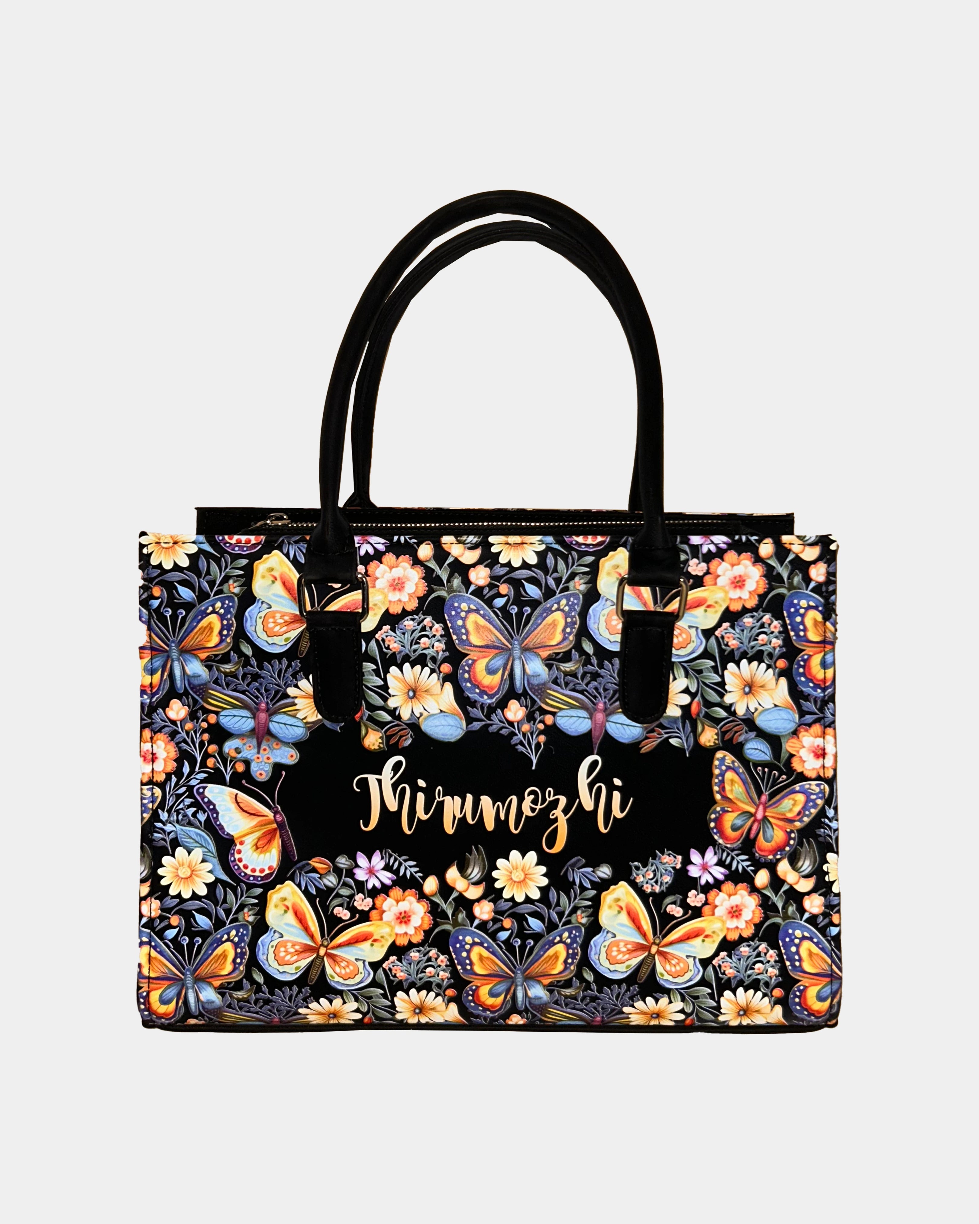 Blossom Colorful Butterflies Designer Sling Tote