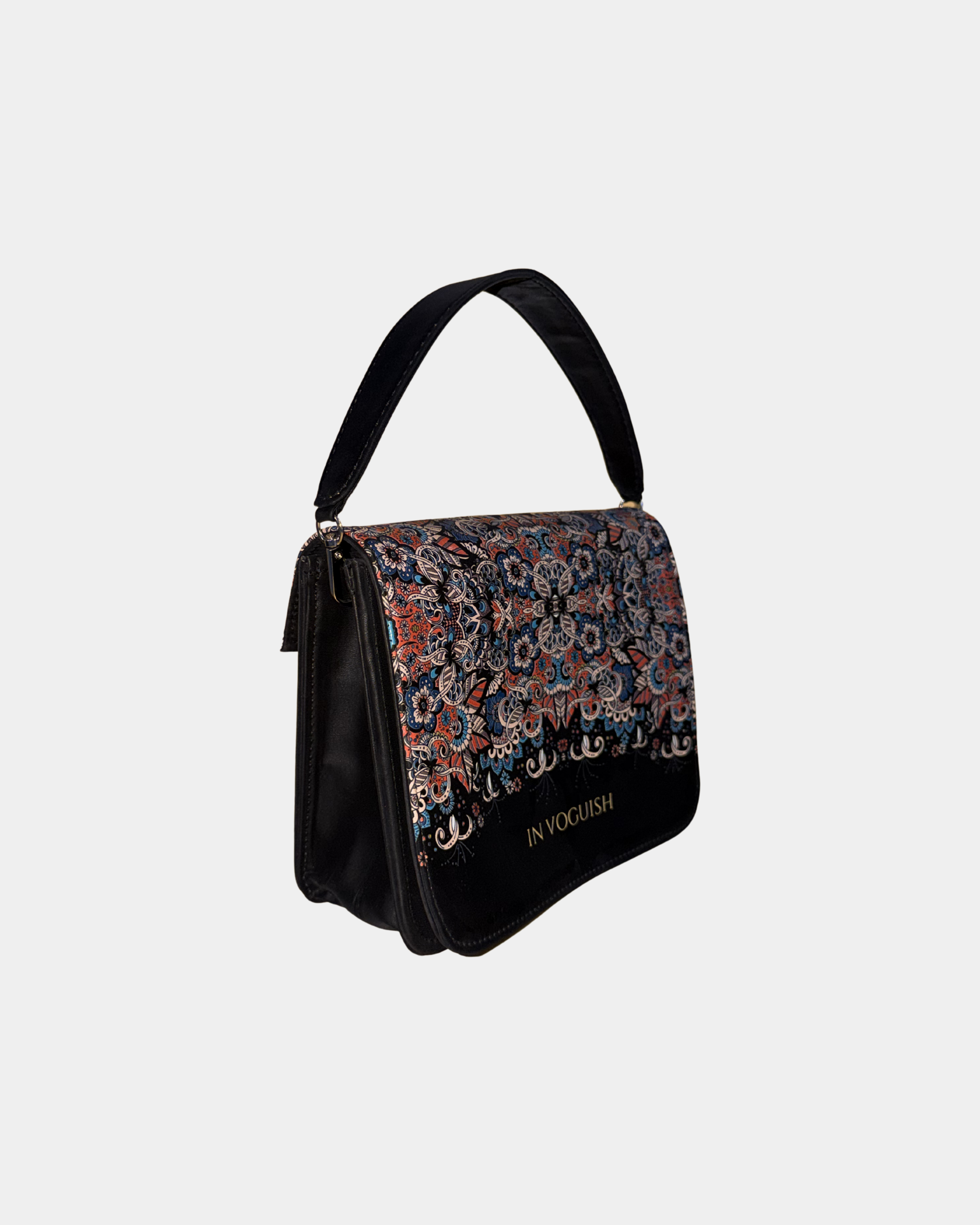 Premium Edition | IN VOGUISH SwitchStyle Customized Sling Bag – Interchangeable Flap | Z Black 3D Embossed Design