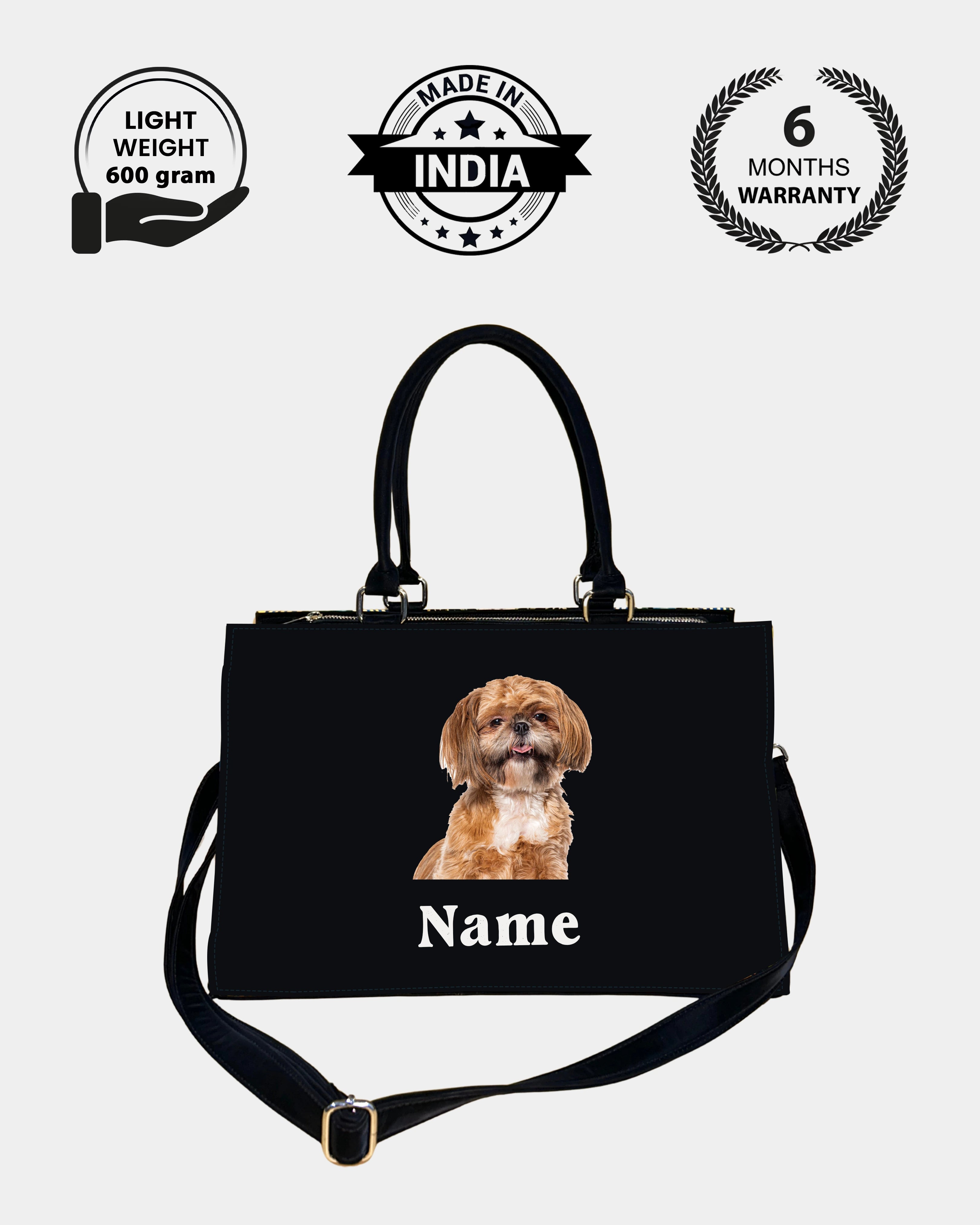 Custom Pet Photo Tote Bag with Name