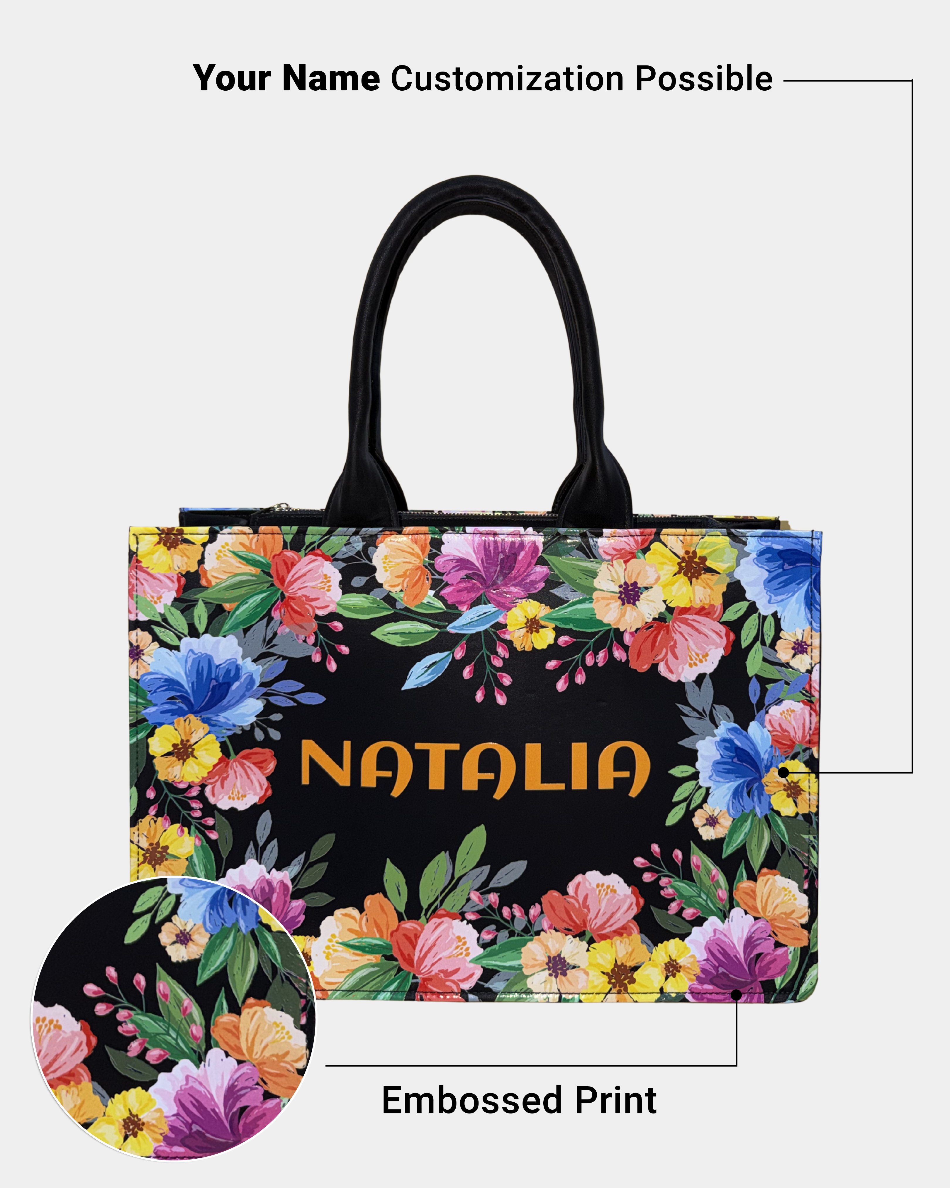 Floral Luxe Customized Tote Bag