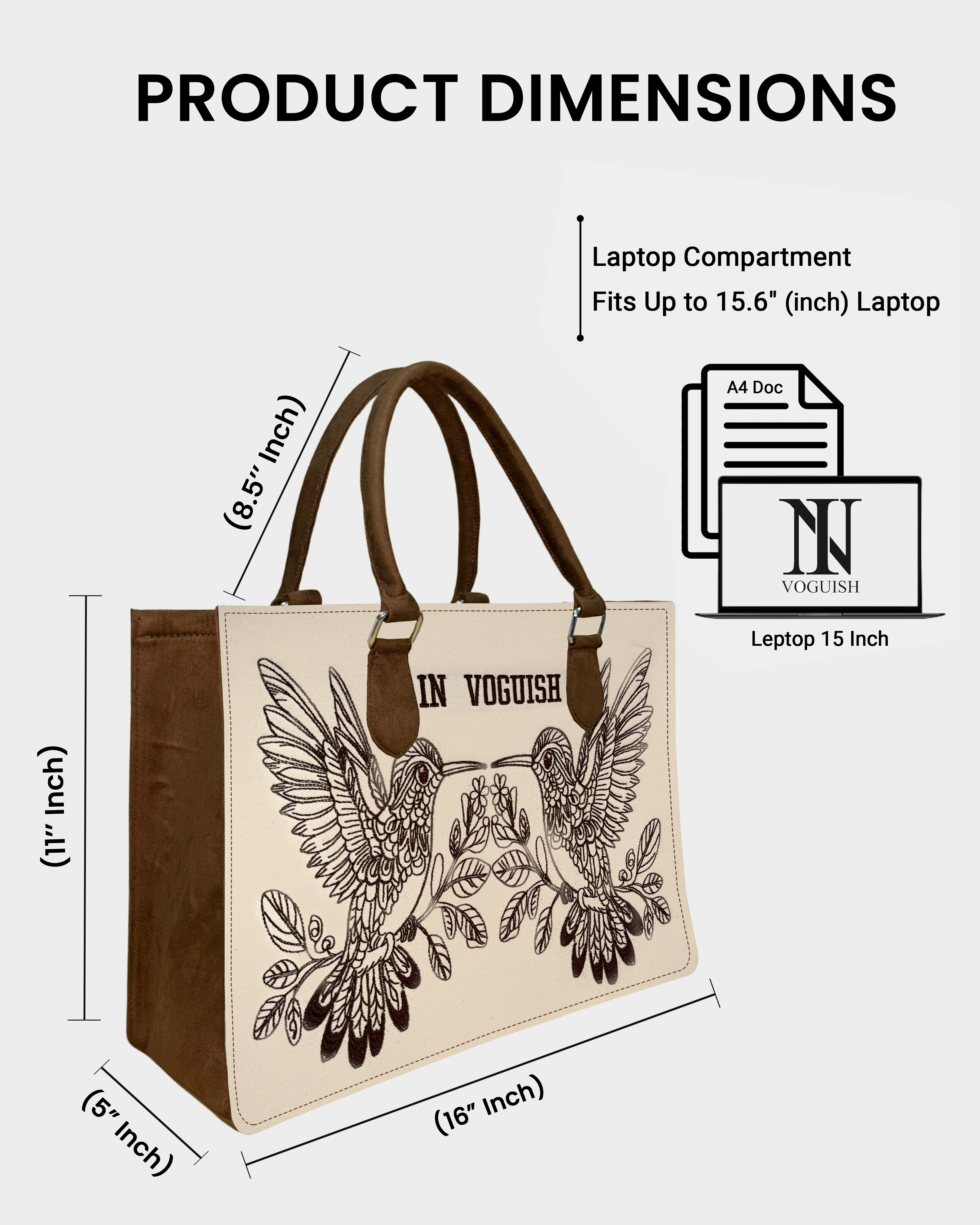 Twin Harmony Customized Embroidered Tote Bag