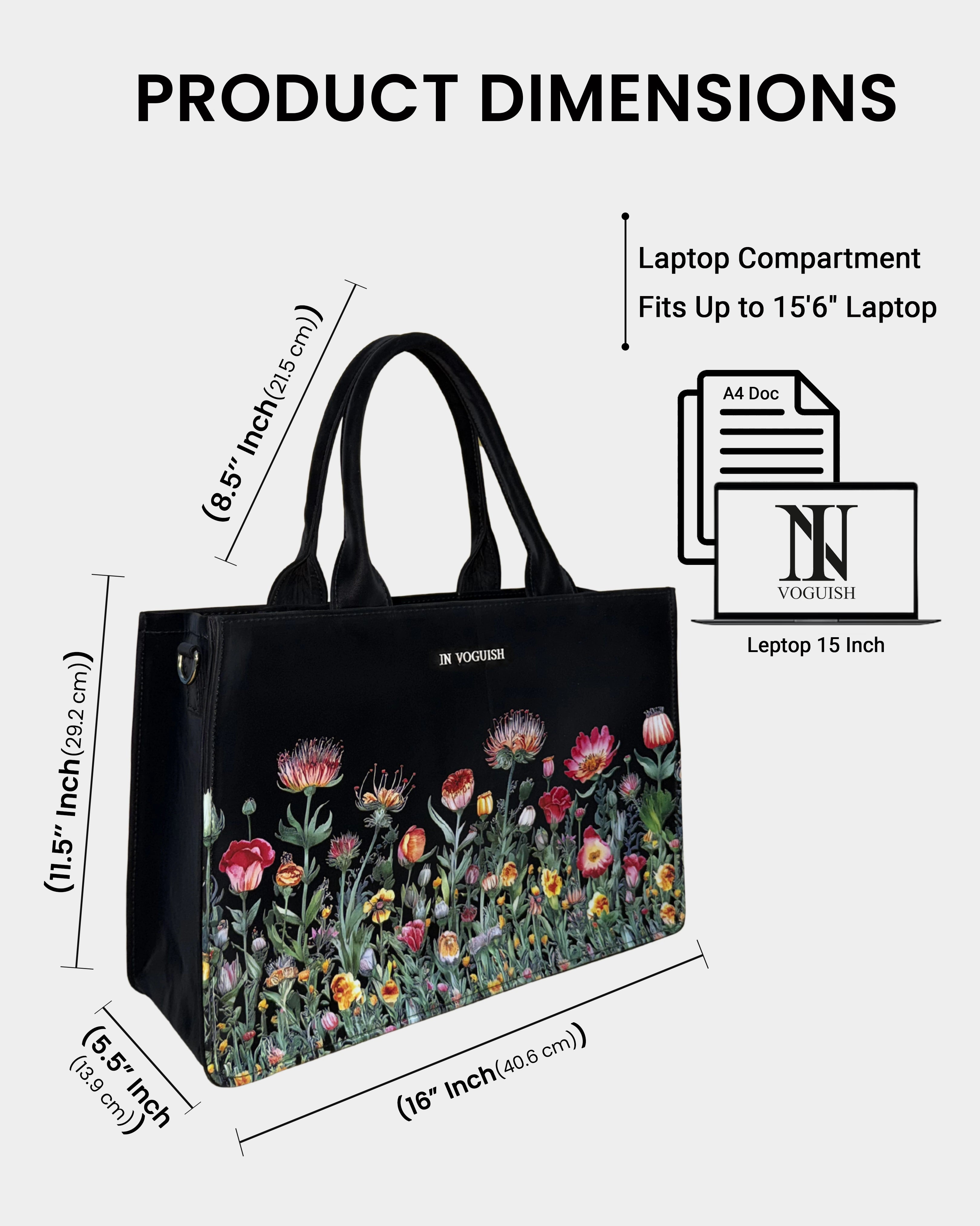 Voguish Wildflower Garden Luxe Tote Bag